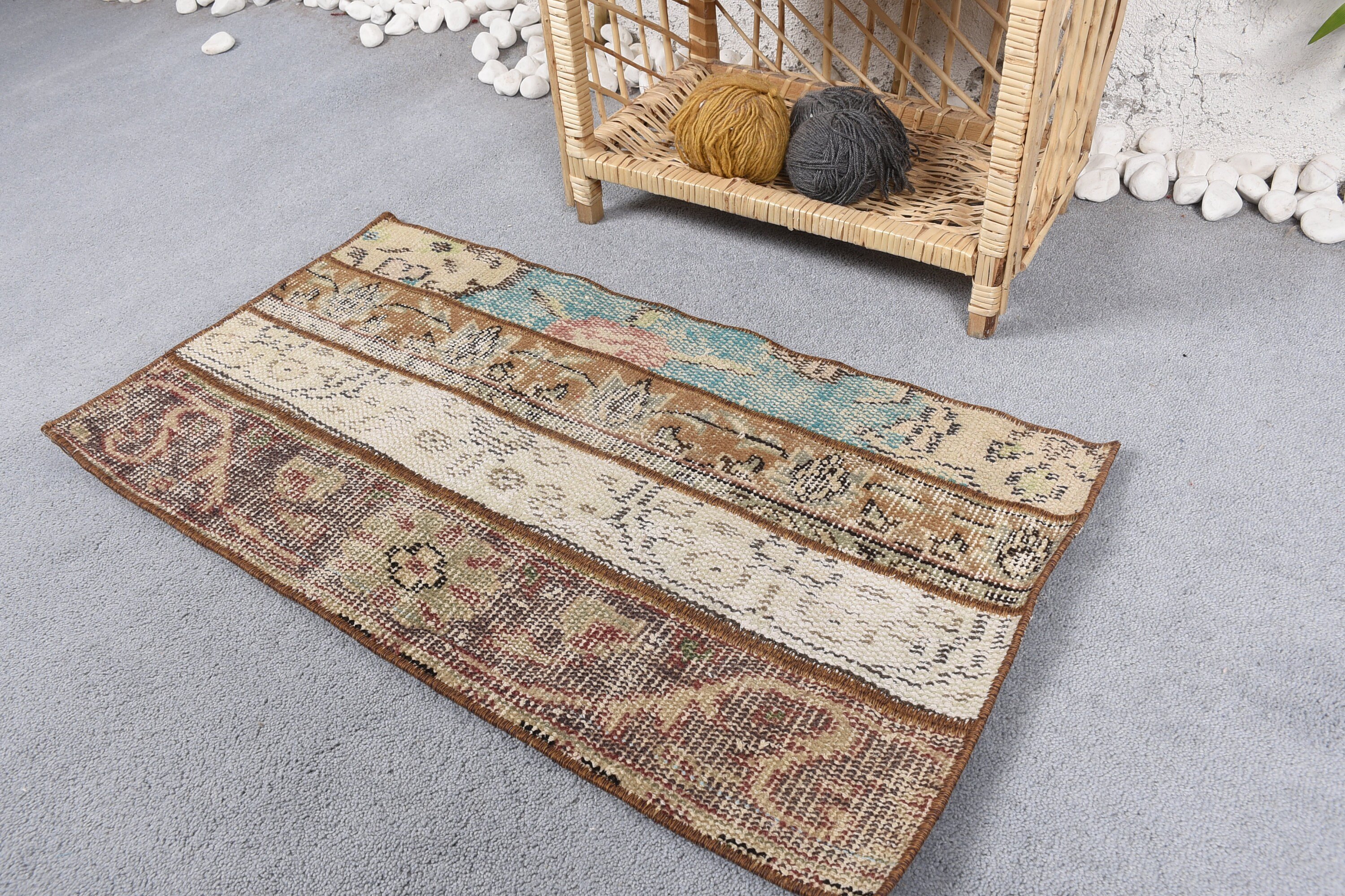 Floor Rugs, Authentic Rugs, Bedroom Rugs, Kitchen Rugs, Turkish Rug, Vintage Rug, Blue  1.5x2.8 ft Small Rug