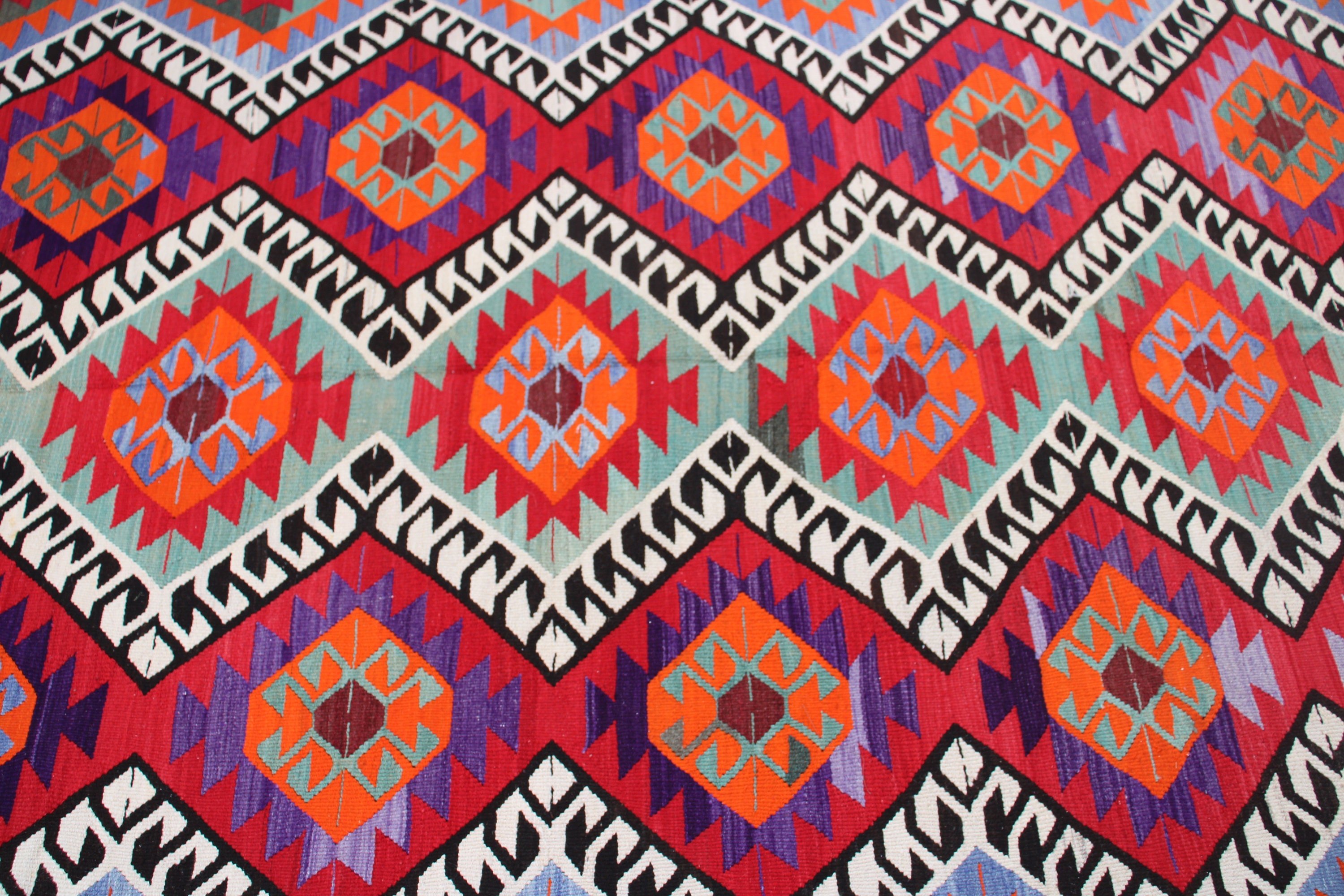 Kırmızı Anadolu Halısı, Vintage Halı, Türk Halısı, Yatak Odası Halısı, 5.4x10.4 ft Büyük Halılar, Büyük Oushak Halıları, Kilim, Havalı Halılar, El Dokuma Halı