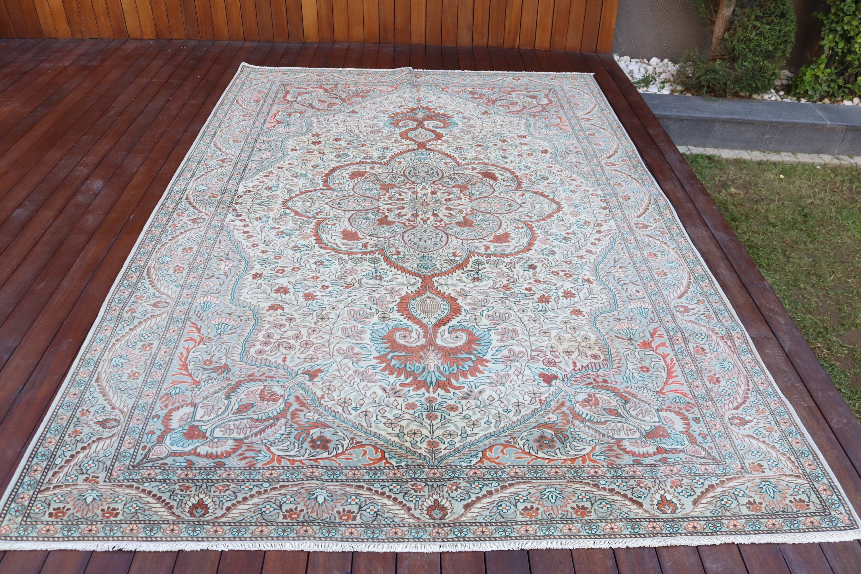 6.4x9.6 ft Large Rugs, Home Decor Rugs, Oriental Rug, Turkish Rugs, Vintage Rugs, Gray Anatolian Rugs, Large Boho Rug, Dining Room Rug