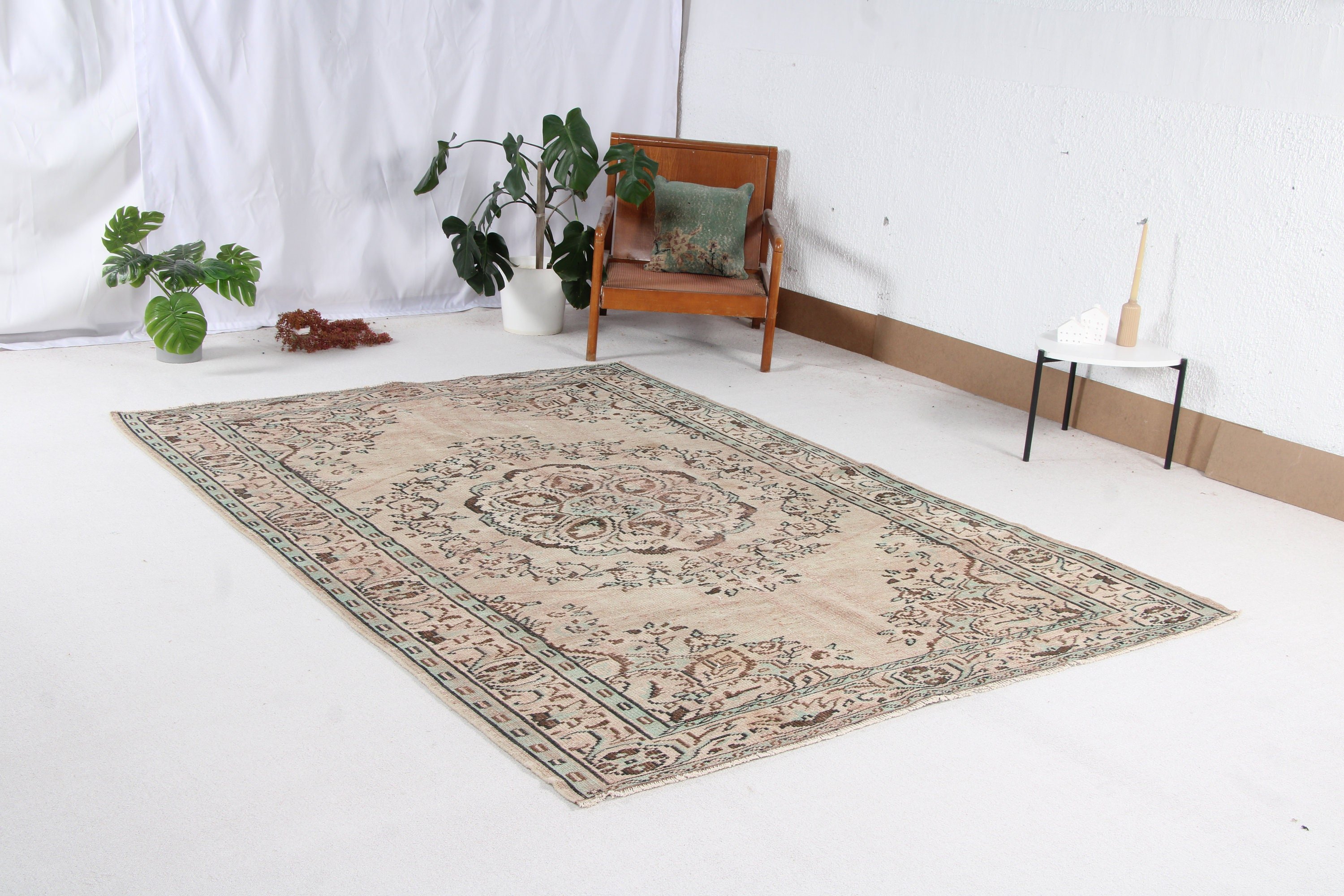 Large Boho Rugs, Turkish Rugs, Brown Floor Rugs, 6.1x8.7 ft Large Rug, Ethnic Rug, Vintage Rug, Dining Room Rug, Antique Rugs, Bedroom Rugs