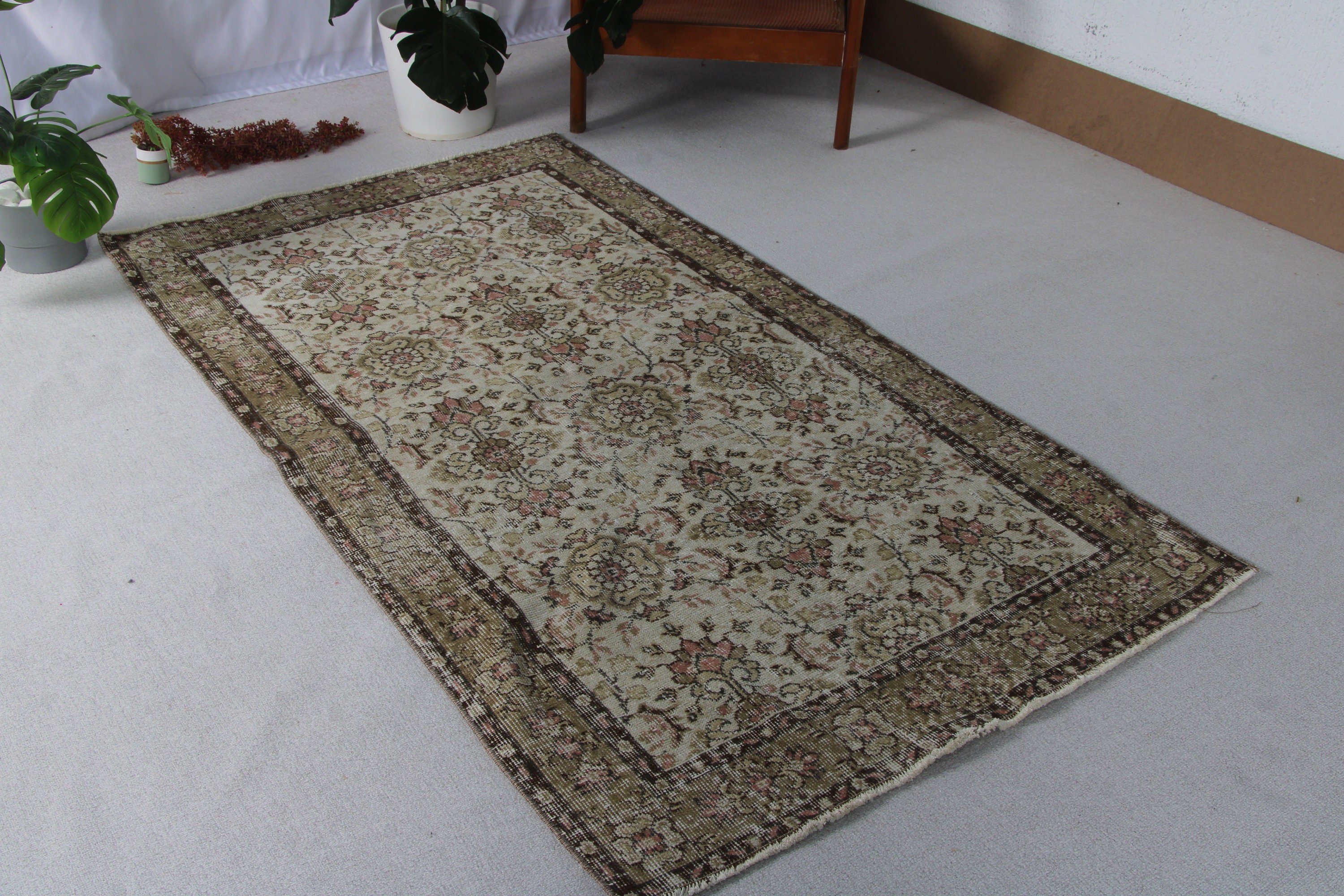 Yeşil Mutfak Halıları, Ev Dekorasyonu Halısı, Vintage Halılar, Vintage Vurgu Halısı, Çocuk Halısı, El Dokuma Halısı, Türk Halısı, 3.6x6.6 ft Accent Halısı