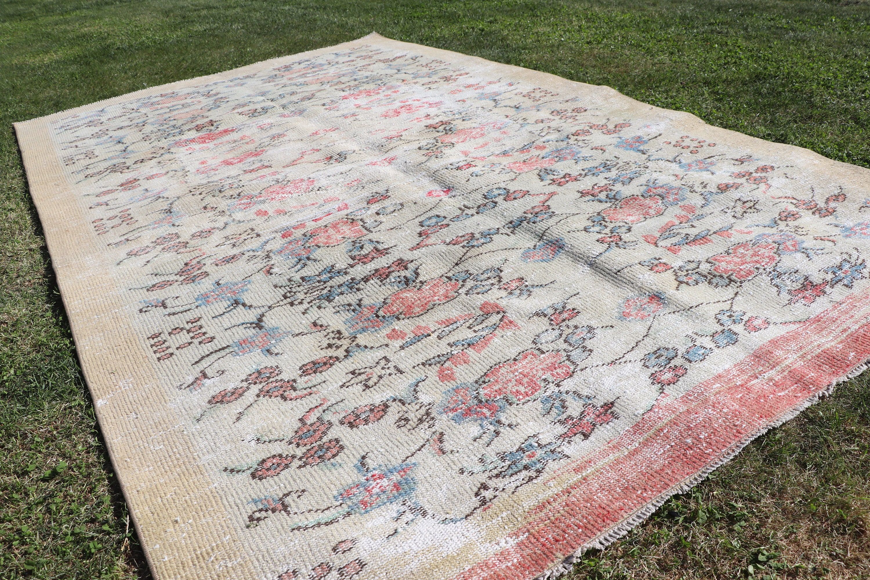 Large Vintage Rugs, Home Decor Rug, Vintage Rugs, Beige  5.4x9.1 ft Large Rug, Dining Room Rug, Turkish Rug, Antique Rug