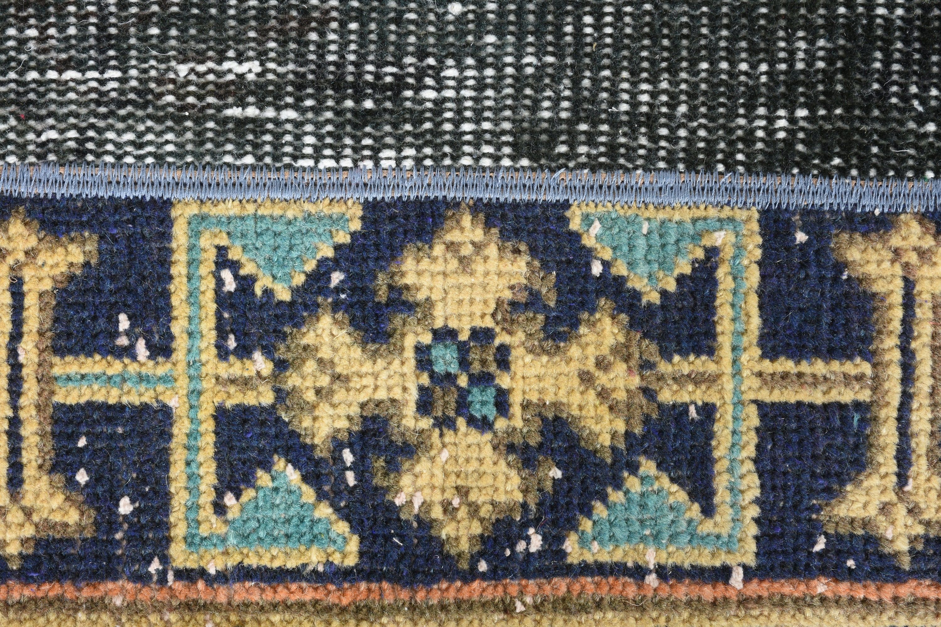 Black Wool Rug, Bedroom Rugs, 1.7x3.1 ft Small Rug, Nursery Rug, Rugs for Car Mat, Vintage Rug, Turkish Rug, Antique Rug, Oriental Rug