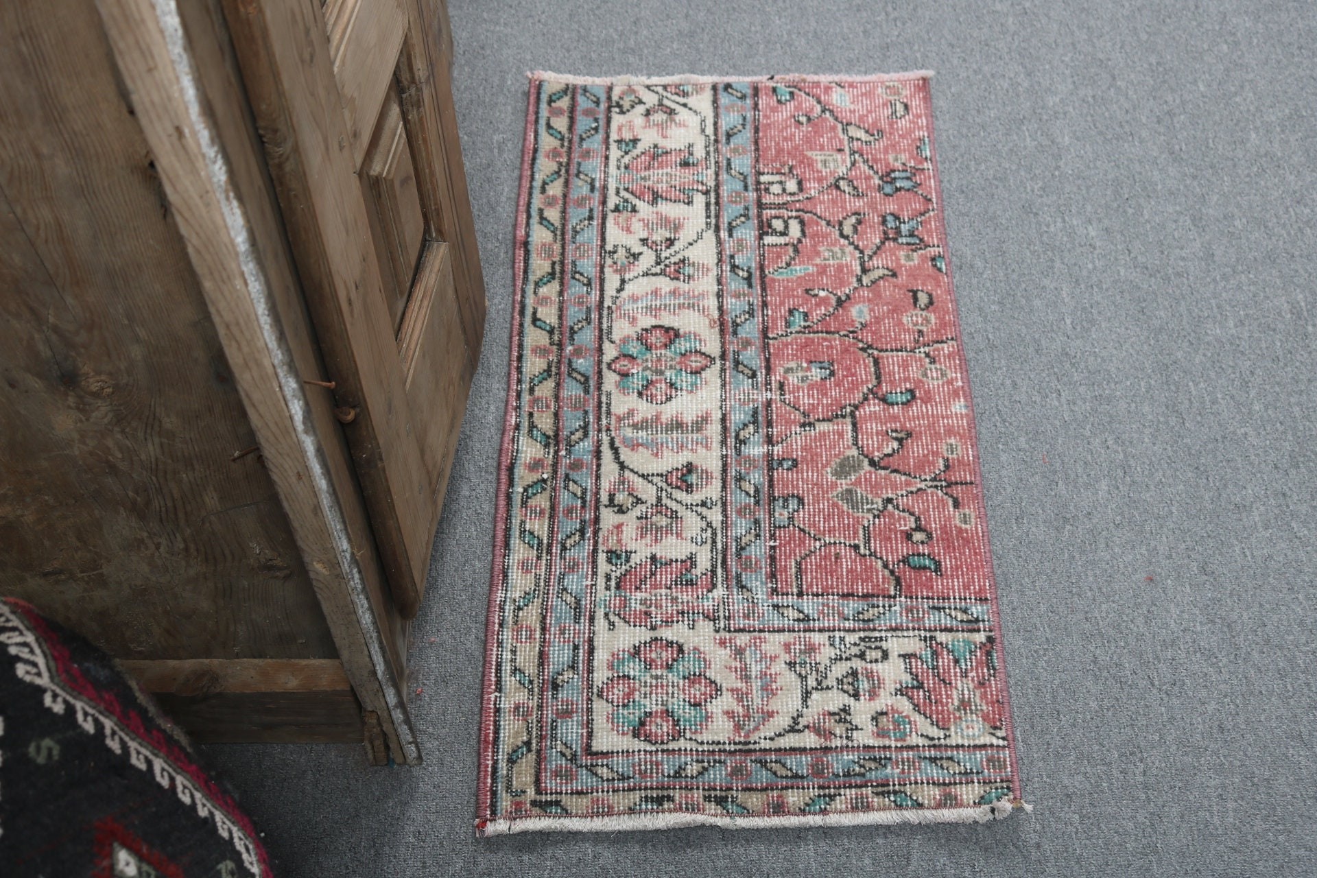 Turkish Rug, Kitchen Rugs, Vintage Rug, Oriental Rugs, Outdoor Rugs, Bedroom Rug, Red  1.4x2.9 ft Small Rugs, Moroccan Rug