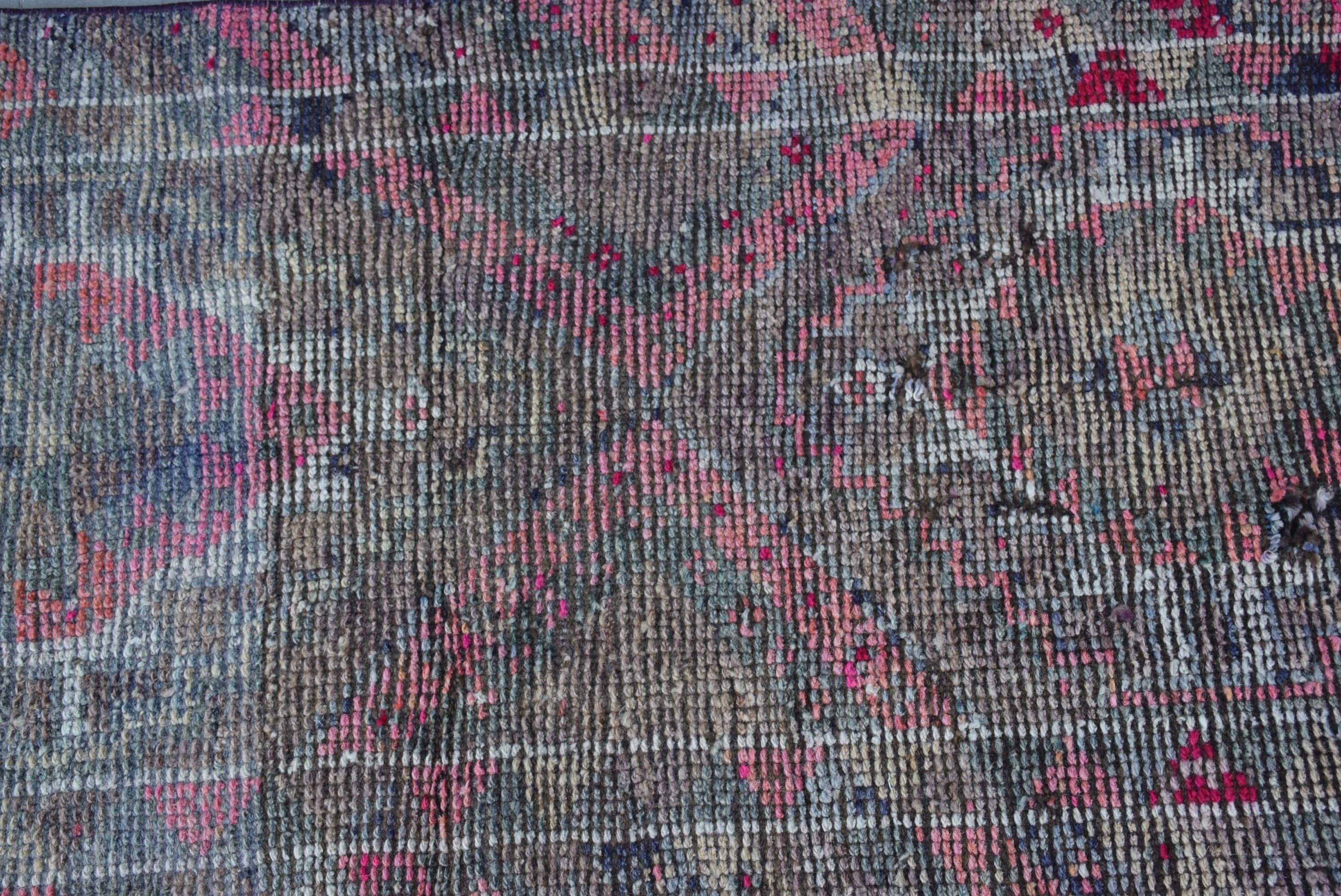 Stair Rugs, Brown Oriental Rug, Floor Rugs, Rugs for Hallway, Turkish Rug, Vintage Rug, 2.4x12.1 ft Runner Rug, Corridor Rug, Bedroom Rug