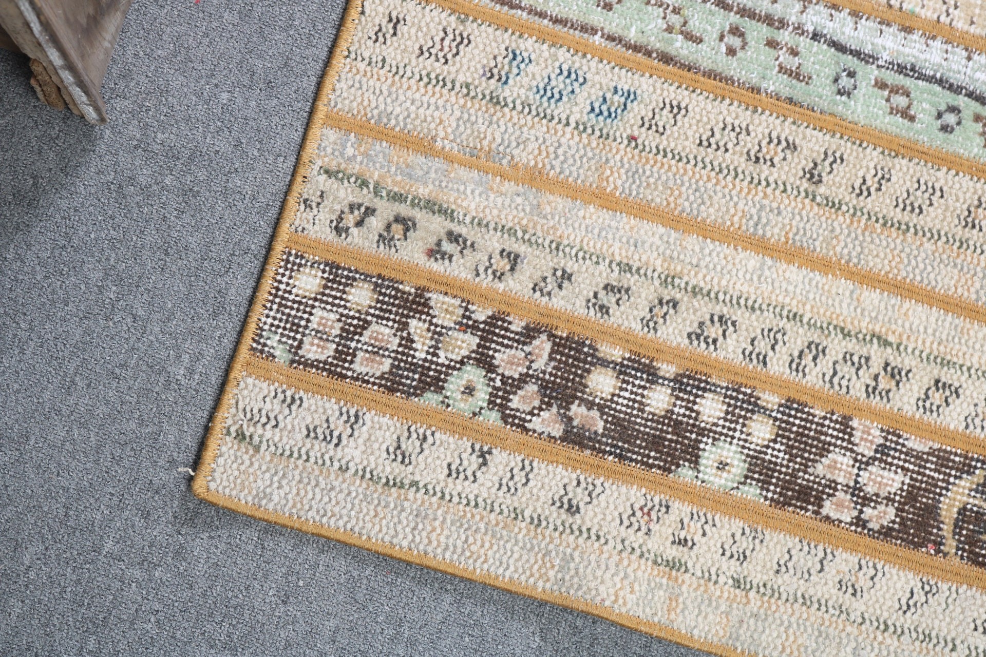 Bathroom Rugs, Beige Kitchen Rugs, Luxury Rugs, Handmade Rug, Boho Rugs, 1.8x3.9 ft Small Rugs, Door Mat Rugs, Vintage Rug, Turkish Rug