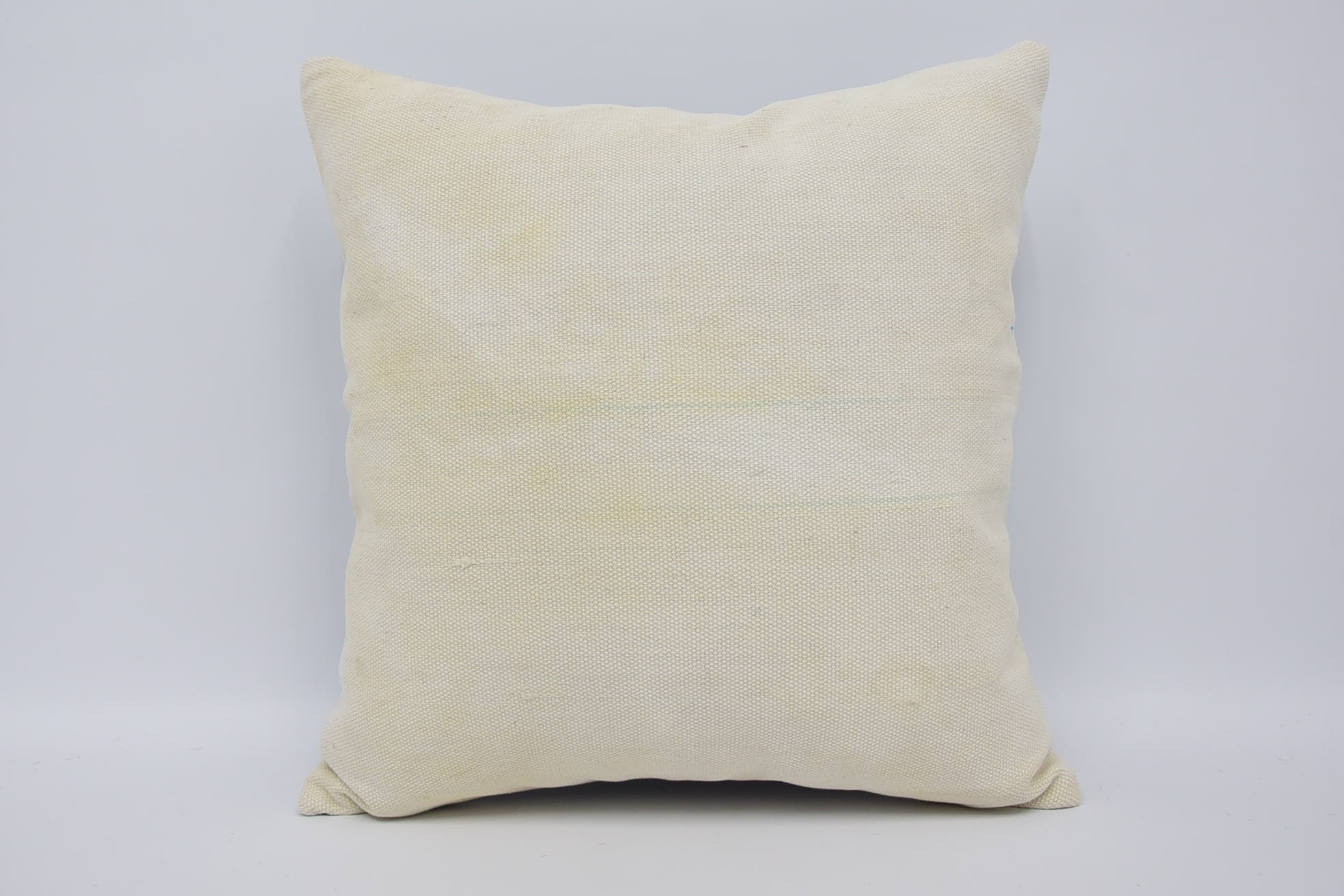 Ethnic Pillow Case, Vintage Kilim Pillow, 18"x18" Beige Pillow Sham, Vintage Cushion Cover, Vintage Pillow, Boho Pillow