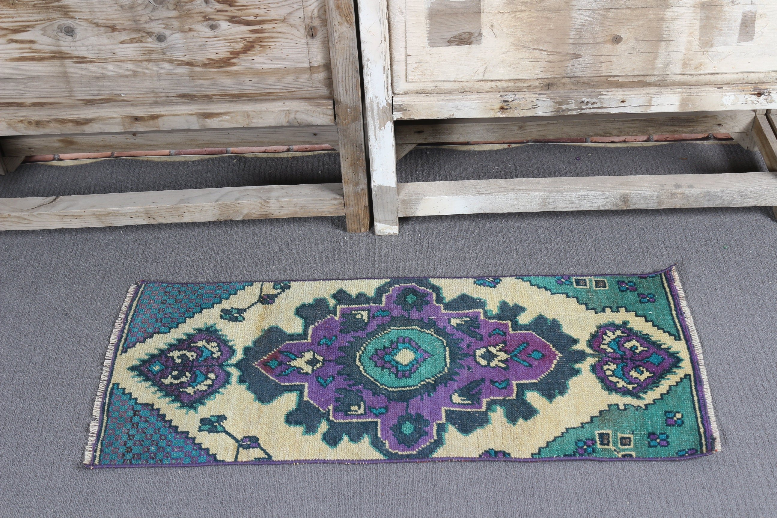 1.3x3.1 ft Small Rug, Office Rugs, Purple Floor Rugs, Turkish Rug, Nursery Rug, Oriental Rug, Bathroom Rugs, Vintage Rug