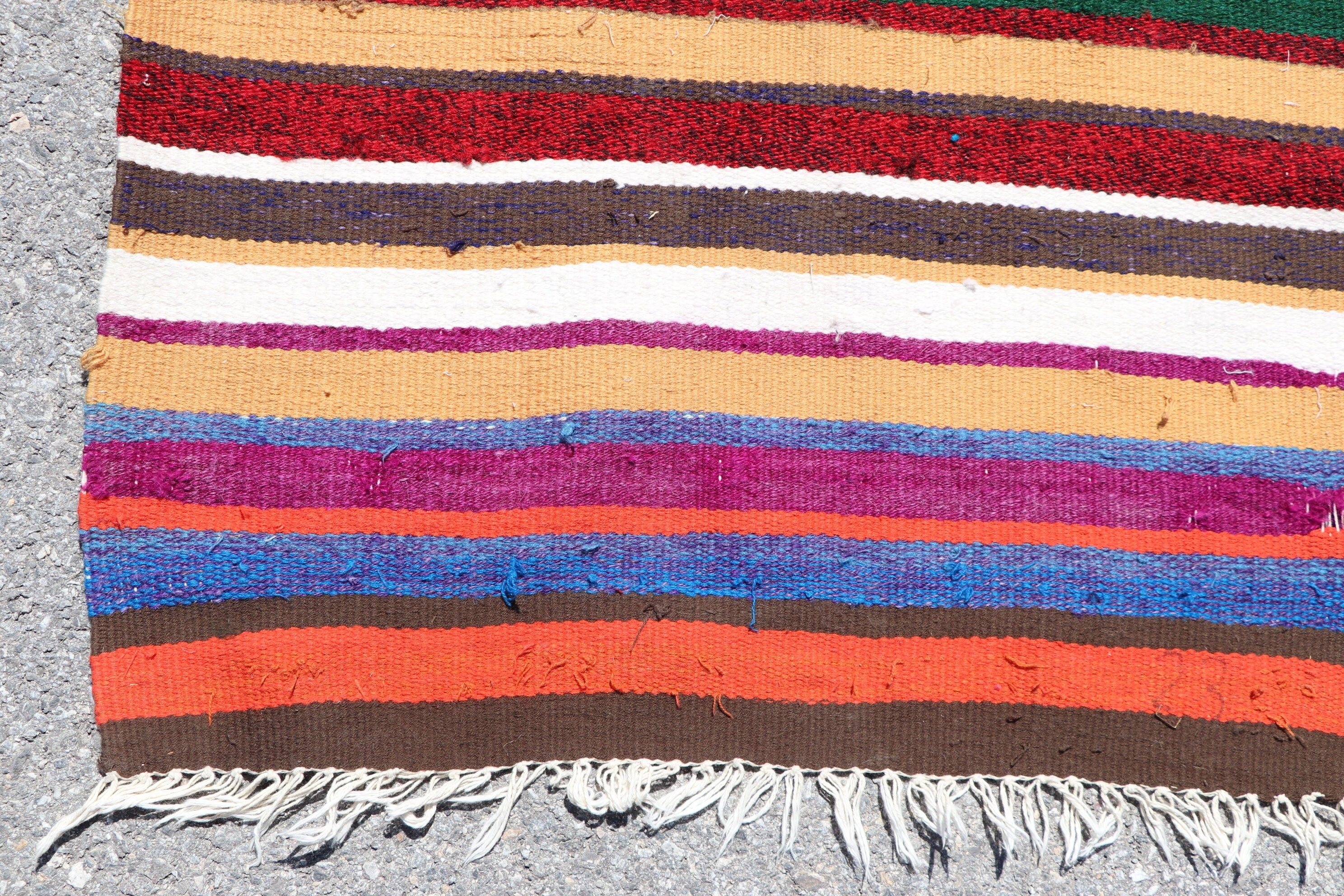 Kilim, Wool Rug, Rugs for Kitchen, Hallway Rug, Floor Rugs, Vintage Rugs, Rainbow Floor Rug, Turkish Rug, Aztec Rug, 2.3x9.2 ft Runner Rugs