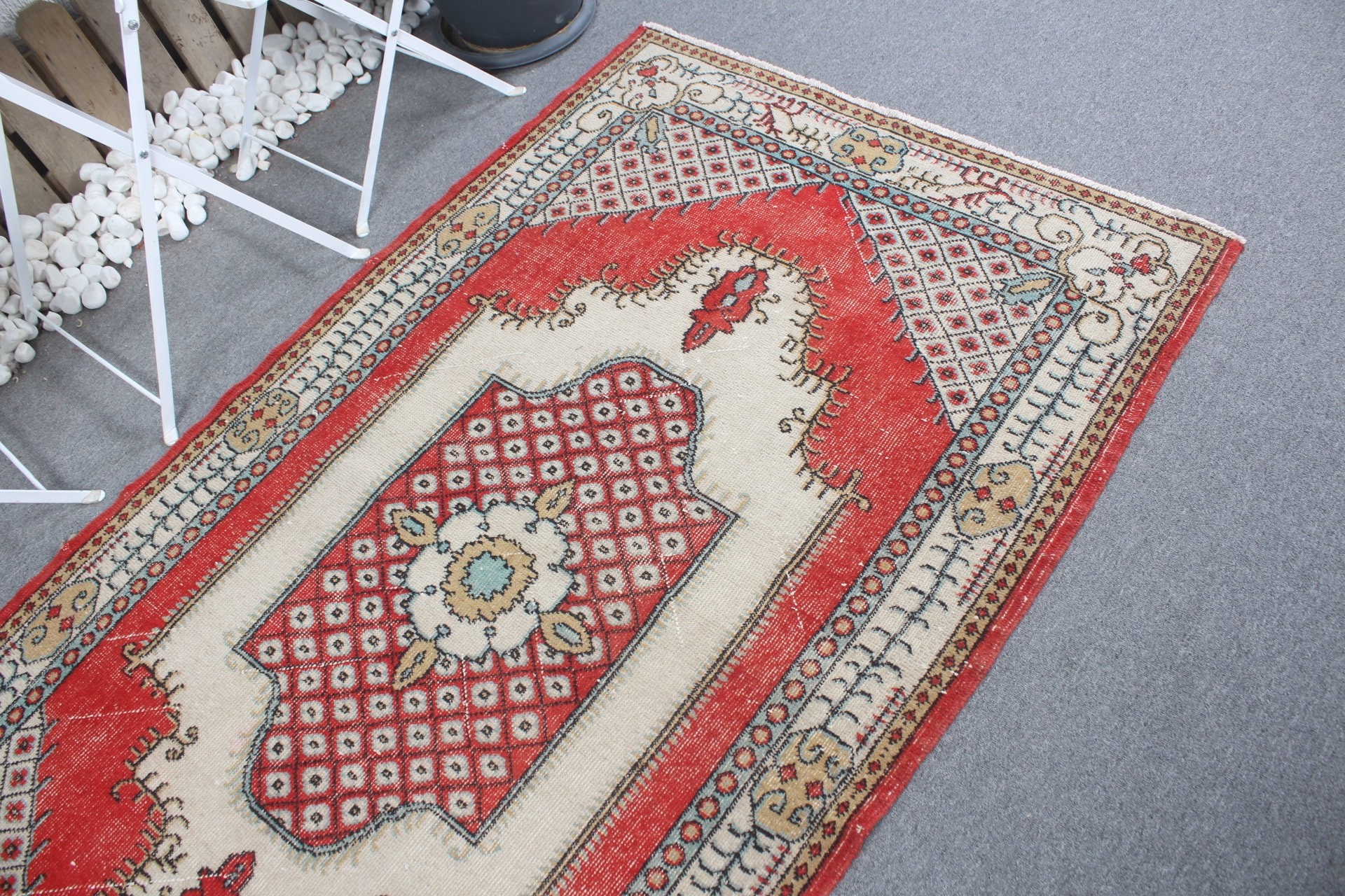 Kitchen Rugs, Bedroom Rugs, Vintage Decor Rug, Red Anatolian Rug, Turkish Rug, Rugs for Floor, Floor Rug, Vintage Rugs, 3.8x6.7 ft Area Rug