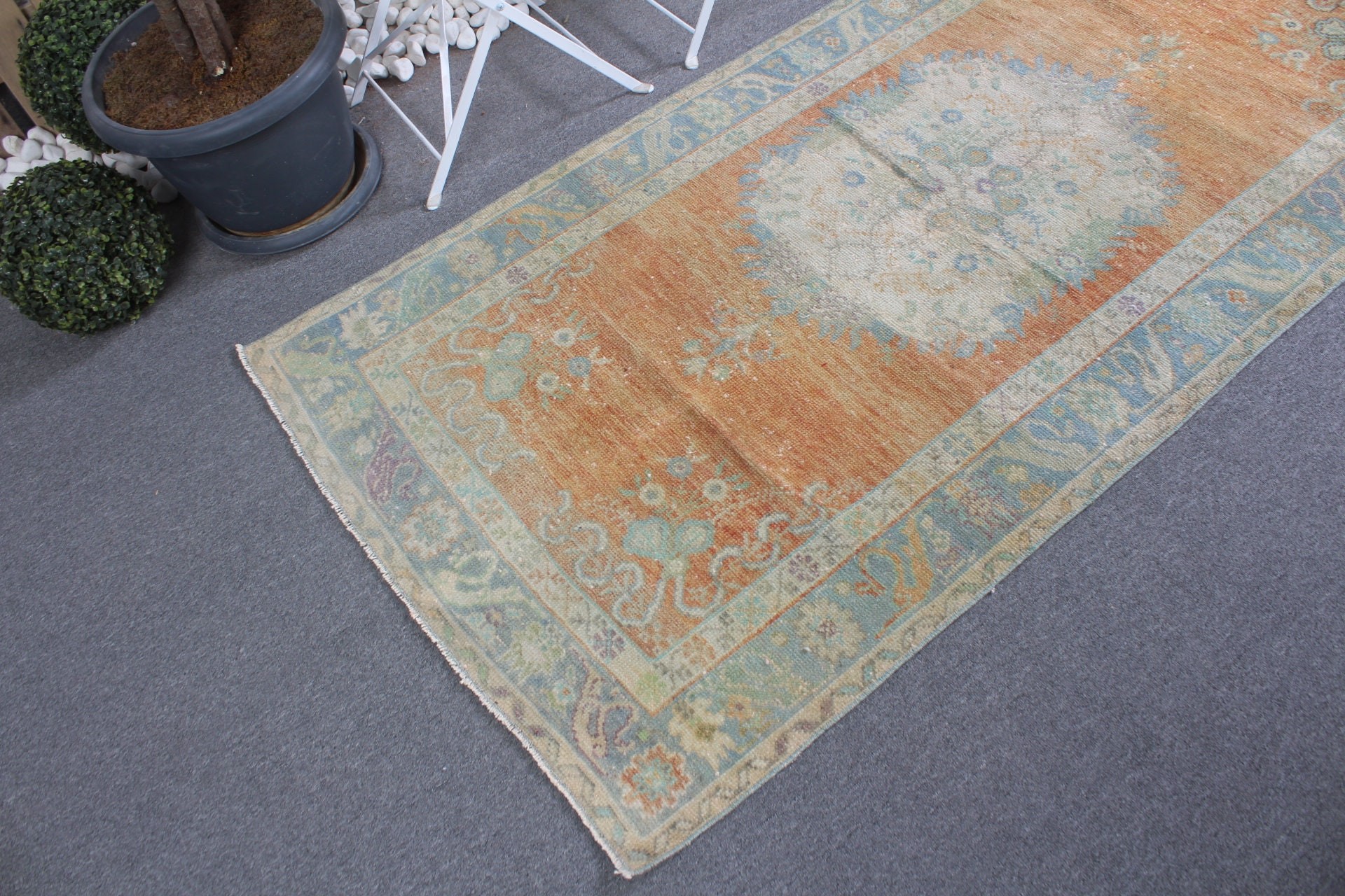 3.3x6.4 ft Accent Rug, Vintage Rugs, Bedroom Rug, Entry Rug, Orange Antique Rug, Turkish Rug, Rugs for Entry, Floor Rug, Kitchen Rug