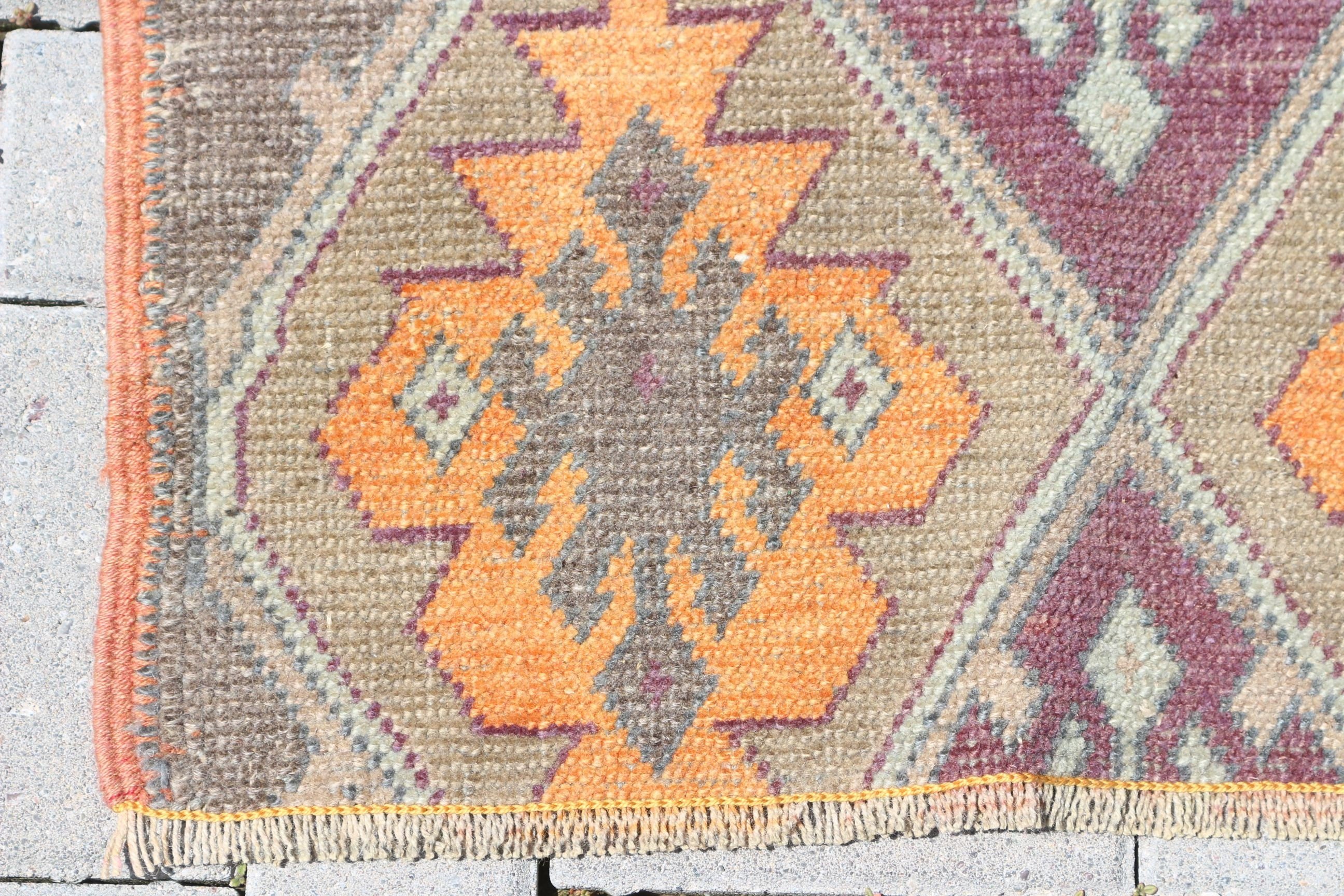 Rugs for Runner, Kitchen Rug, Corridor Rugs, Orange Floor Rugs, Pastel Rug, 2.3x7.1 ft Runner Rugs, Oushak Rugs, Vintage Rug, Turkish Rugs