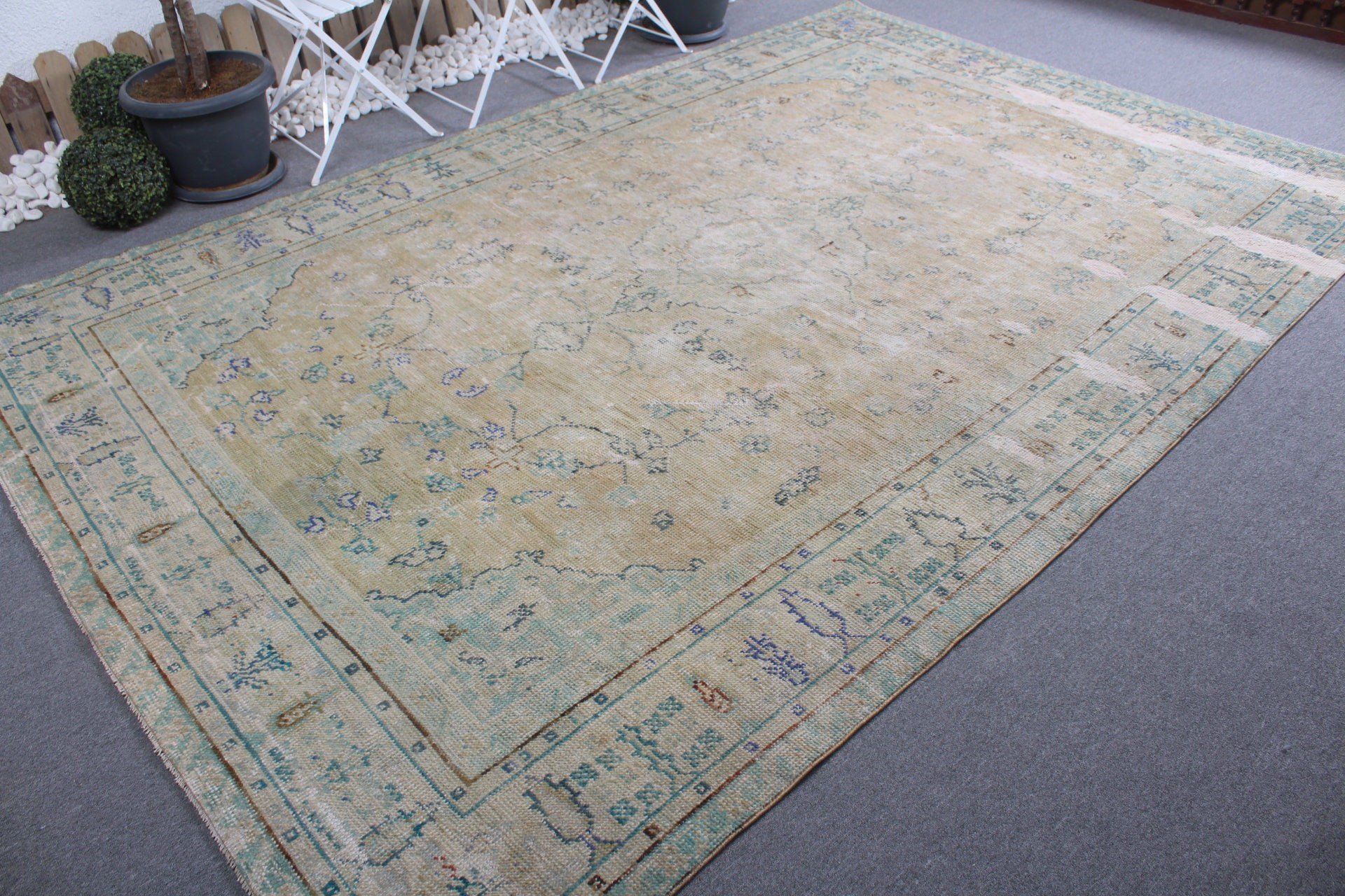 Turkish Rugs, Beige Kitchen Rugs, Vintage Decor Rug, Dining Room Rugs, Wool Rug, 7.3x11 ft Oversize Rug, Cool Rug, Vintage Rug, Saloon Rug