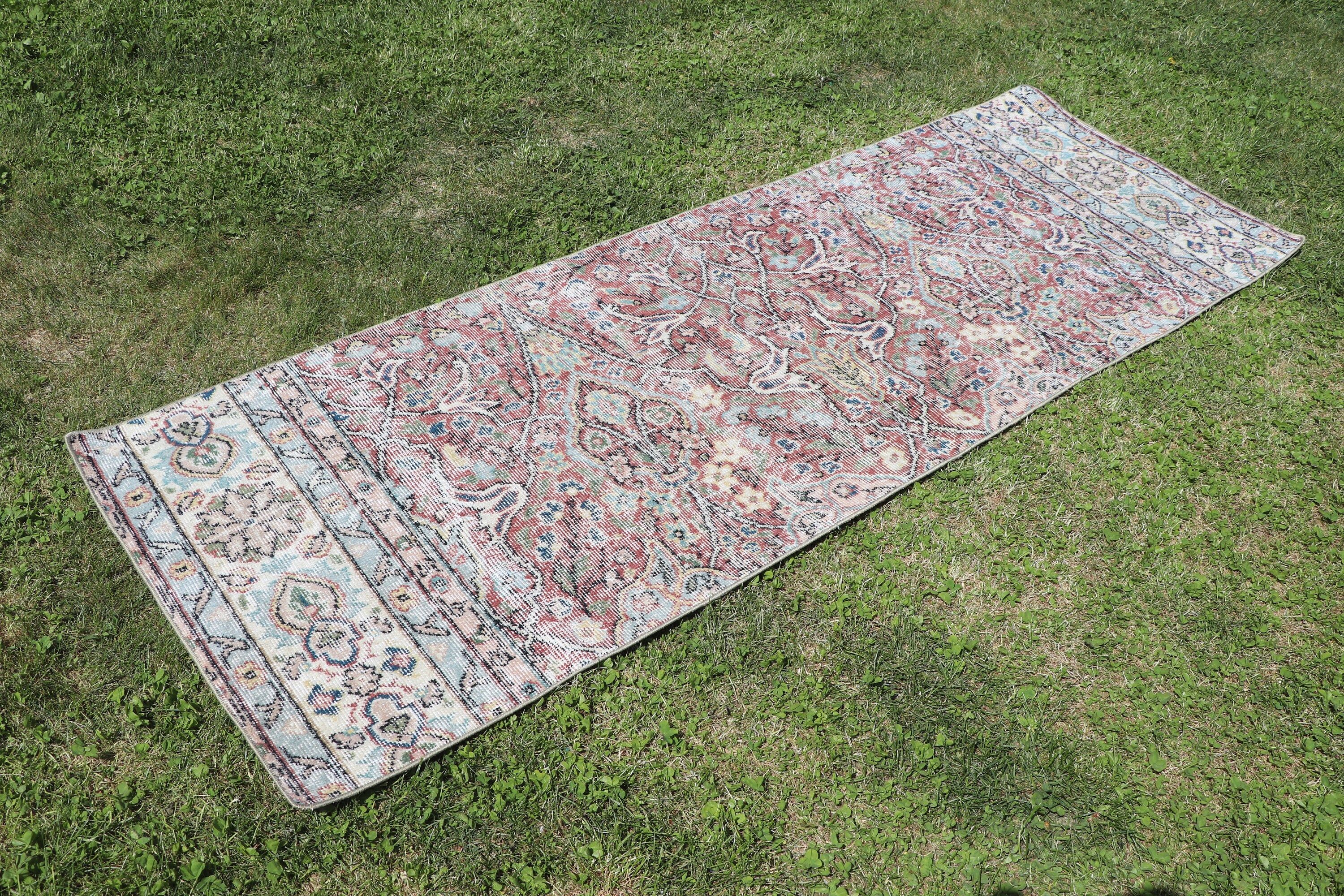 Mavi Fas Halısı, Türk Halıları, 2.3x6.7 ft Runner Halıları, Oryantal Halı, Ev Dekorasyonu Halısı, Vintage Runner Halıları, Vintage Halı, Merdiven Halısı