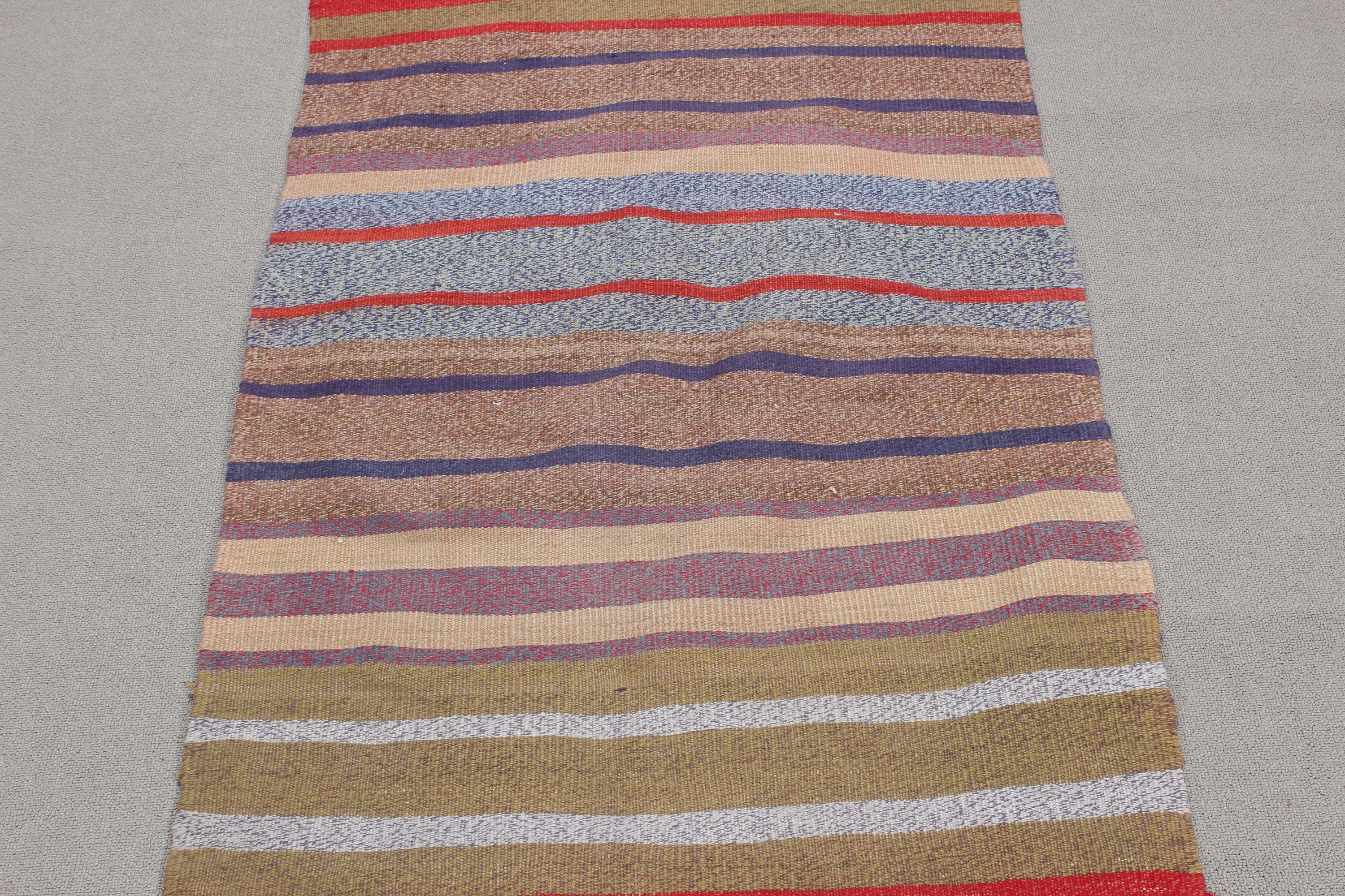 Kilim, Mutfak Halıları, Gökkuşağı Geometrik Halılar, Vintage Halı, Koridor Halısı, Nötr Halılar, 2.3x10.8 ft Yolluk Halısı, Türk Halısı, Ev Dekorasyonu Halıları