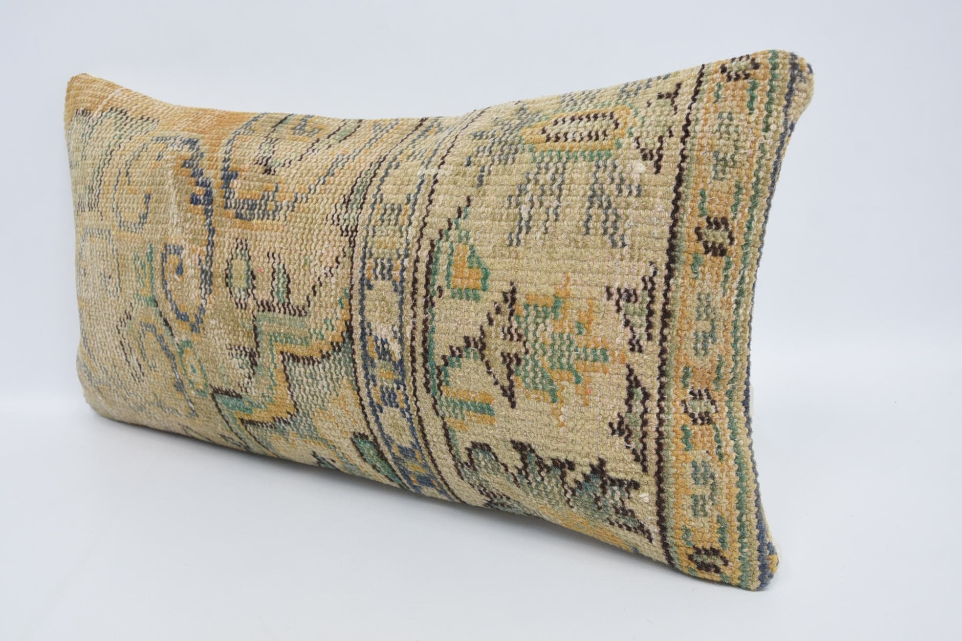 Custom Pillow Cover, 12"x24" Beige Cushion Case, Muted Cushion, Interior Designer Pillow, Antique Pillows, Handmade Kilim Cushion