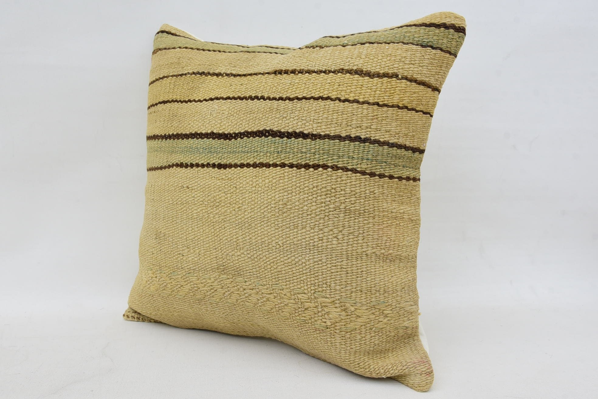 Pattern Throw Pillow Cover, Kilim Pillow, Pillow for Sofa, Vintage Kilim Pillow, 16"x16" Beige Pillow, Southwestern Pillow