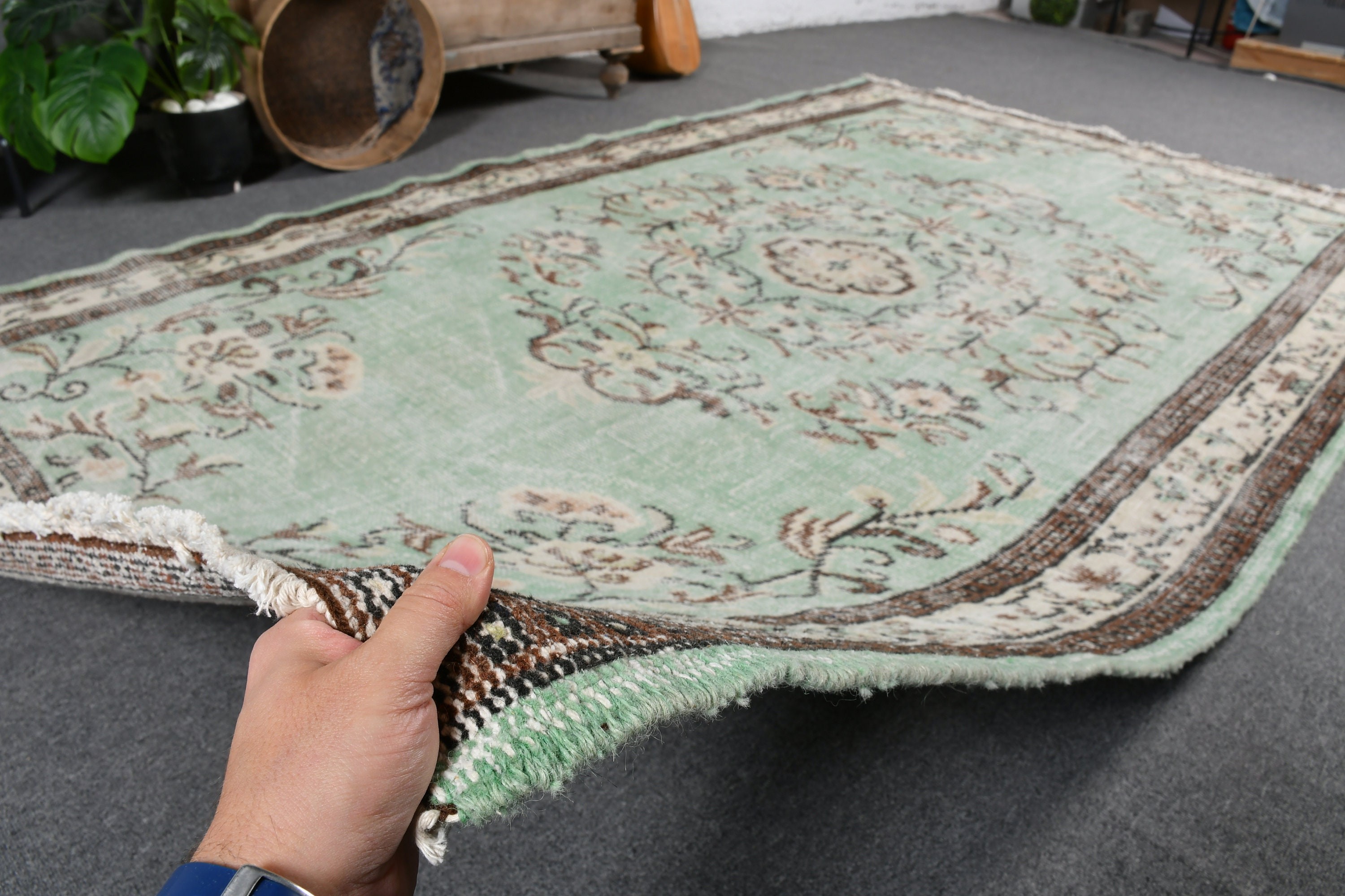 Kitchen Rugs, 5.3x8.7 ft Large Rug, Turkish Rug, Salon Rug, Dining Room Rug, Vintage Rug, Green Anatolian Rug, Rugs for Salon, Cool Rugs