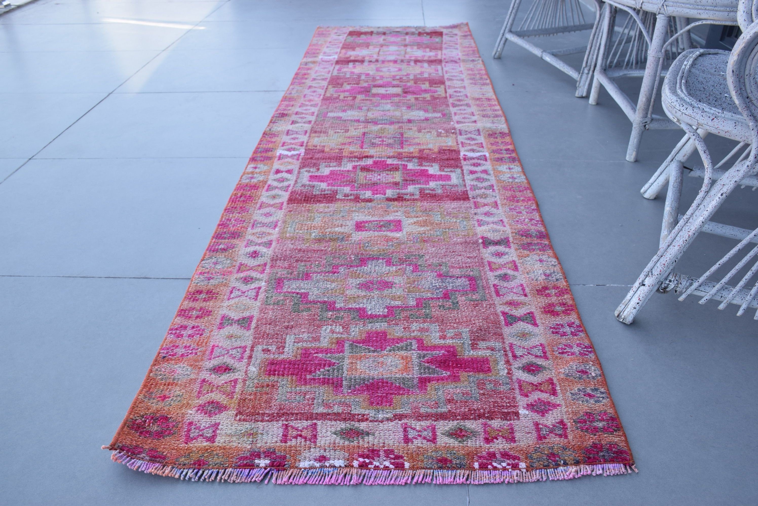 Pink Moroccan Rug, Turkish Rug, Kitchen Rug, Rugs for Runner, Anatolian Rug, 2.5x8.8 ft Runner Rug, Home Decor Rugs, Old Rug, Vintage Rugs