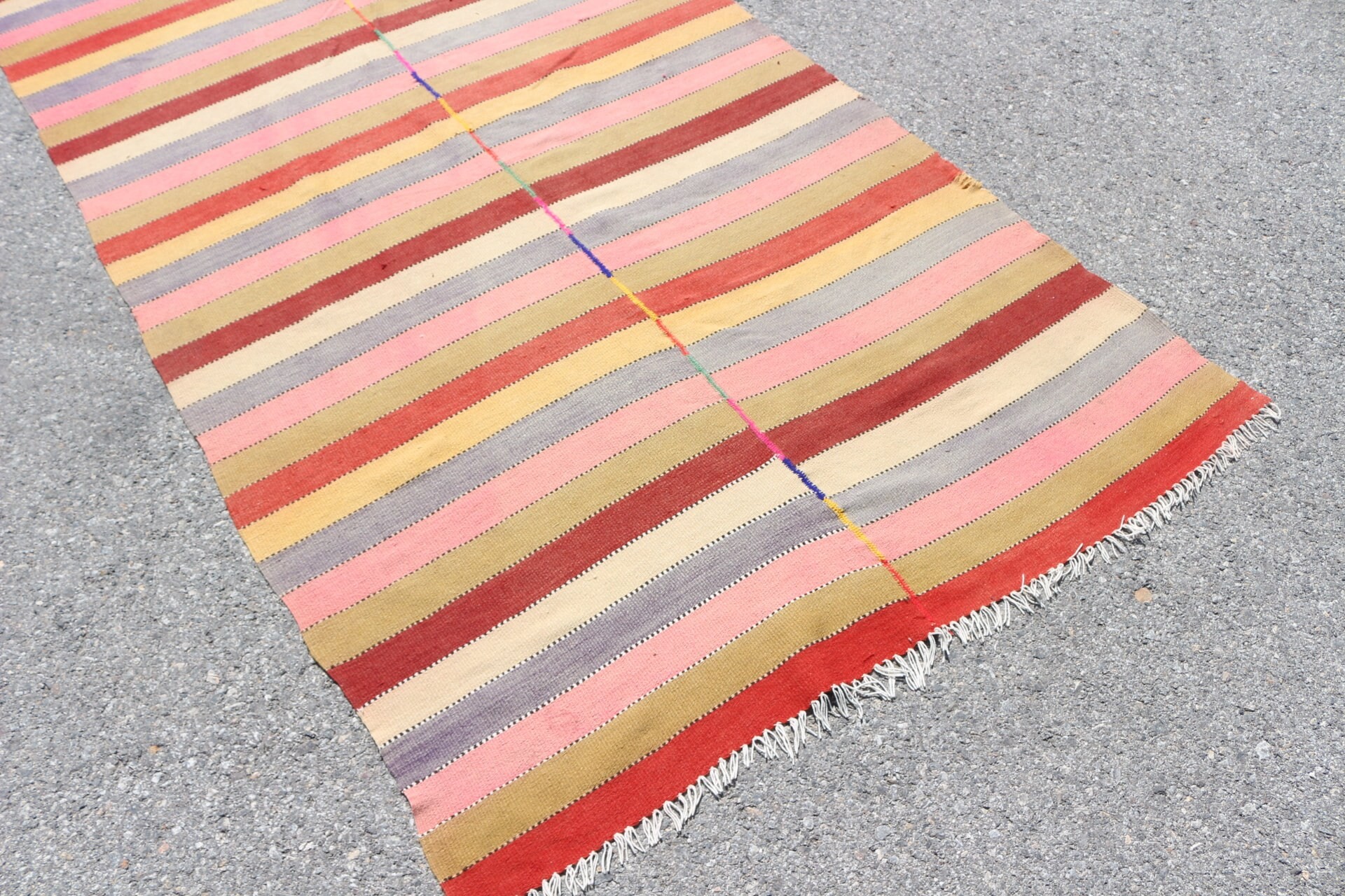 Kilim, Türk Halısı, 4,3x8,2 ft Alan Halıları, Oturma Odası Halısı, Yatak Odası Halıları, Oushak Halısı, Gökkuşağı Anadolu Halısı, Mutfak Halısı, Vintage Halı