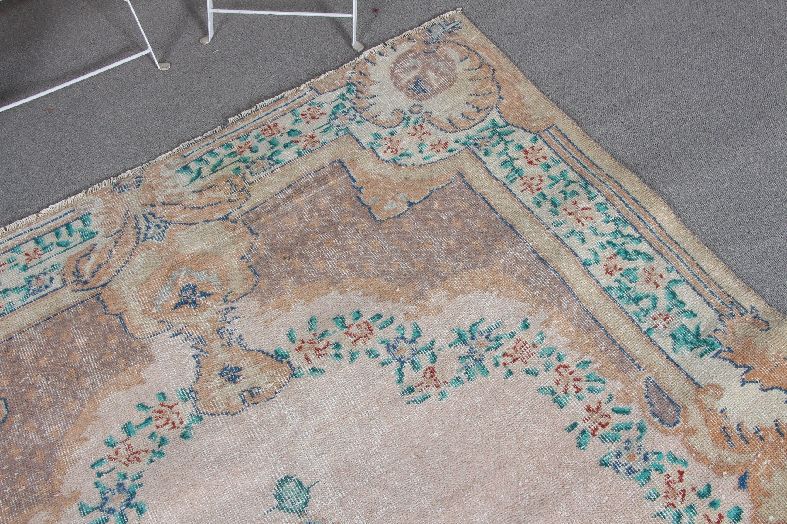 Beige Antique Rug, Designer Rug, Salon Rug, Oriental Rug, Living Room Rug, Antique Rug, Turkish Rug, Vintage Rugs, 5.4x8.8 ft Large Rugs