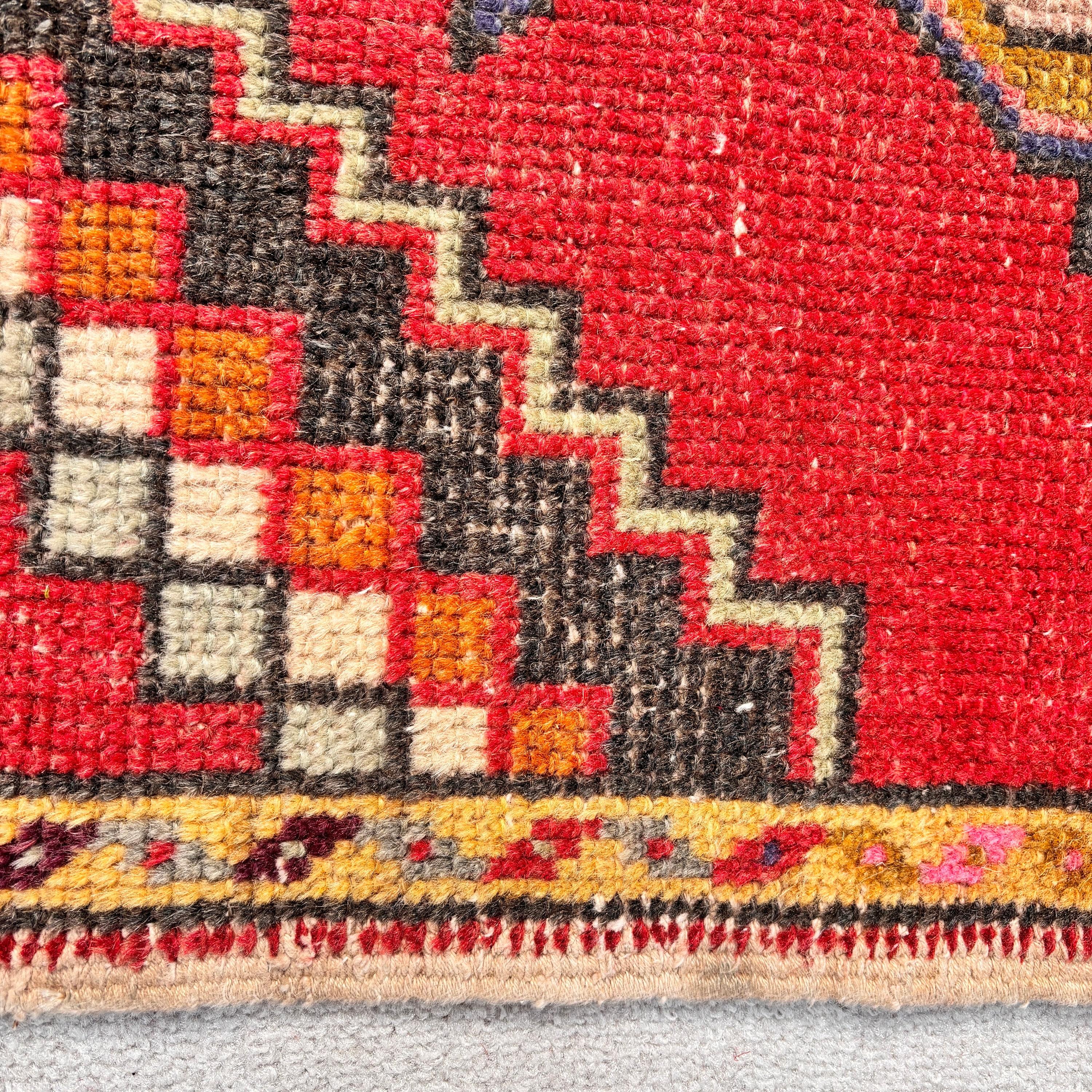 Red Bedroom Rugs, Vintage Rug, Turkish Rugs, Door Mat Rug, Car Mat Rug, Handwoven Rug, Modern Rugs, 1.7x3.2 ft Small Rugs, Ethnic Rugs