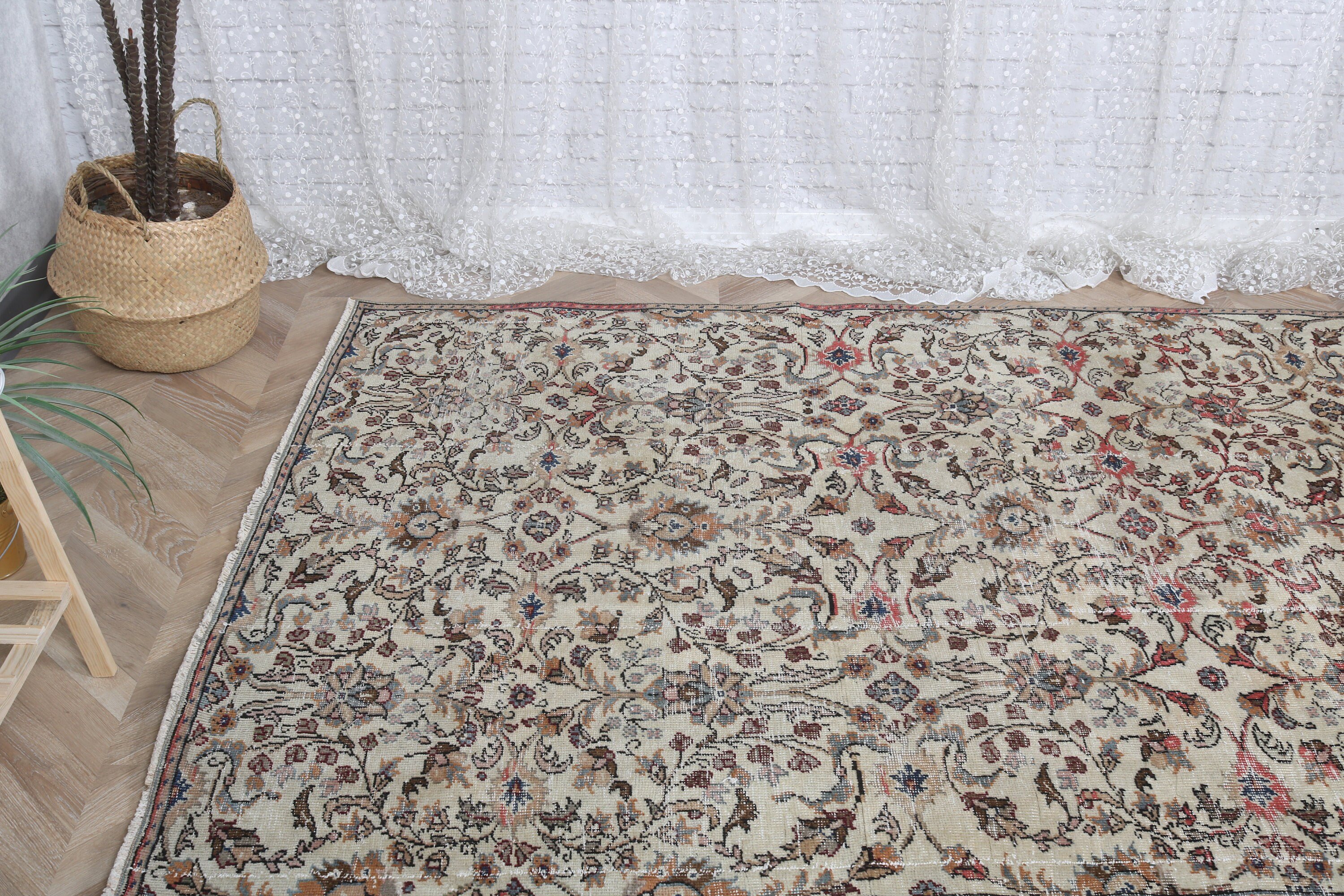 Çocuk Halıları, Vintage Halılar, Nötr Halılar, Ev Halıları, Türk Halıları, Bej Boho Halısı, Modern Halılar, Vintage Dekor Halıları, 4,7x7,2 ft Alan Halıları