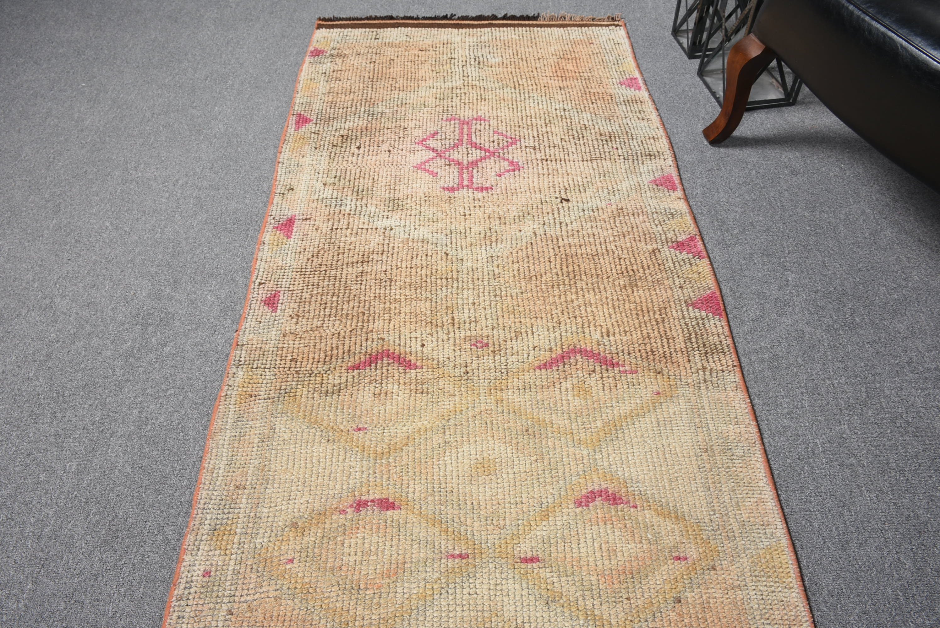 Eklektik Halılar, Merdiven Halısı, Yün Halı, Merdiven Halıları, Yatak Odası Halısı, Kahverengi Mutfak Halıları, Türk Halıları, Vintage Halı, 2,7x12,3 ft Yolluk Halısı