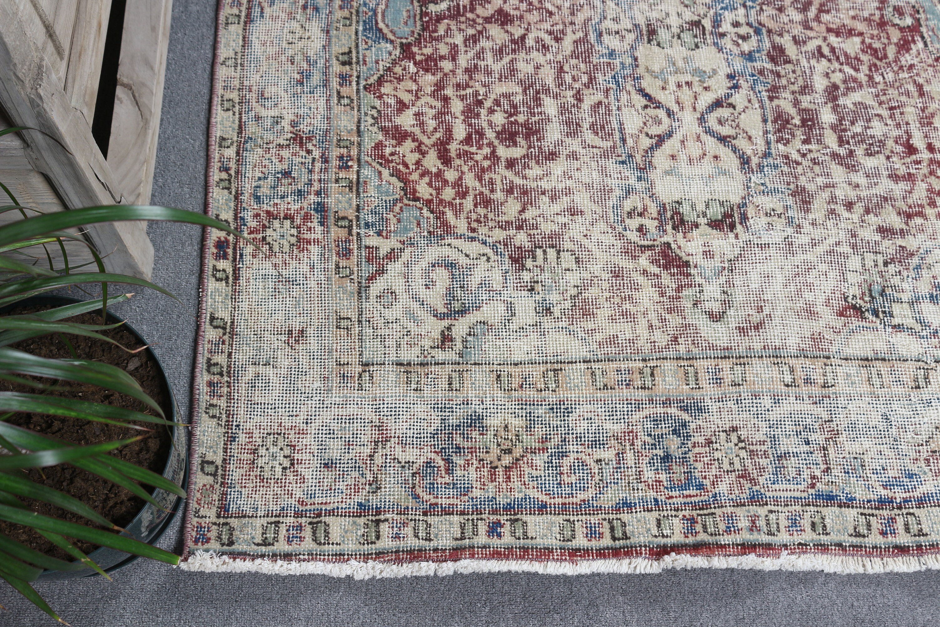 Oushak Rug, Vintage Rug, Bedroom Rugs, Dining Room Rug, Turkish Rug, Rugs for Floor, Blue Antique Rug, Moroccan Rugs, 3.9x7.1 ft Area Rug