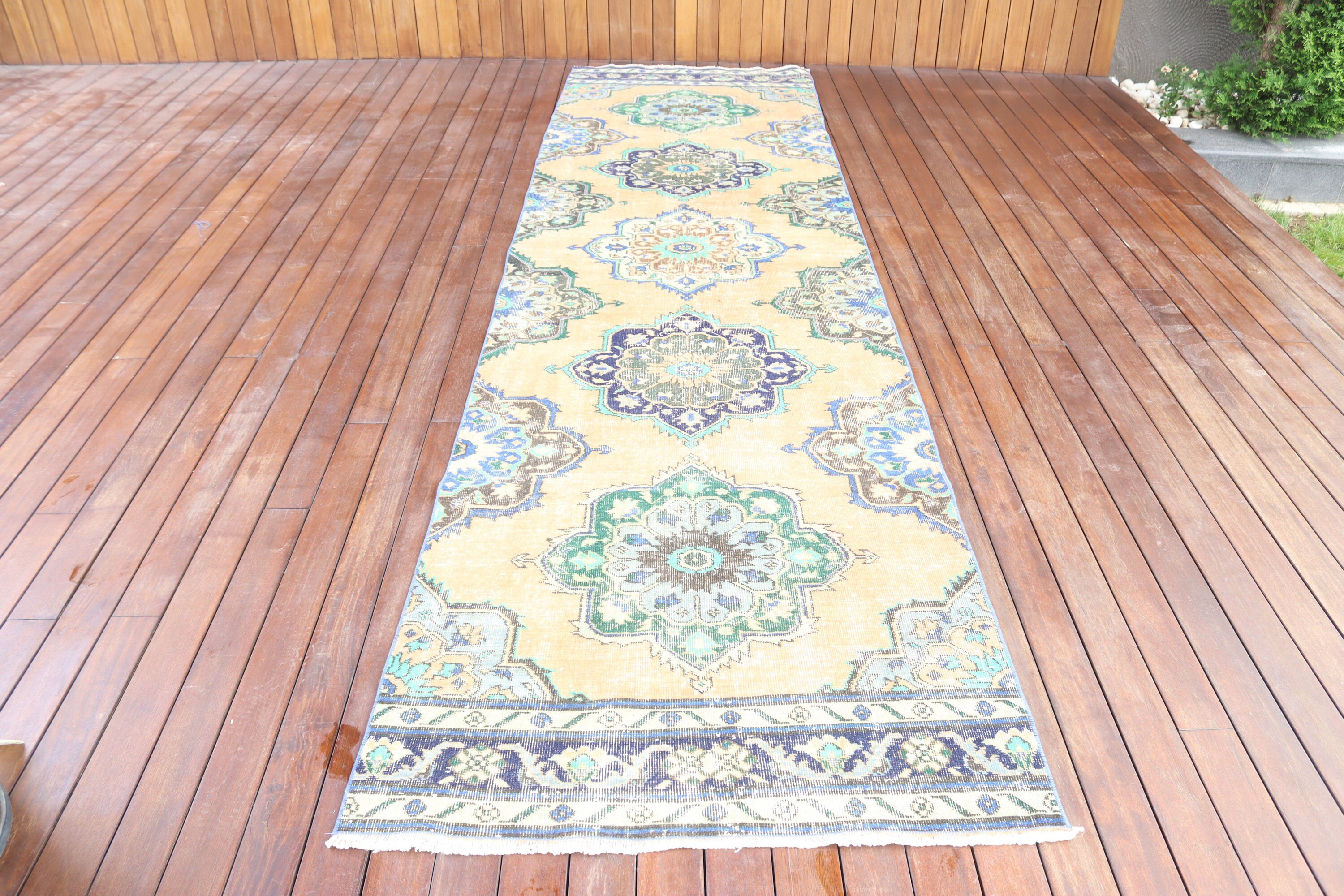 Antika Halı, Koridor Halısı, Türk Halısı, Vintage Halı, Beni Ourain Runner Halıları, 3.3x12.3 ft Runner Halısı, Bej Boho Halıları, Anadolu Halısı