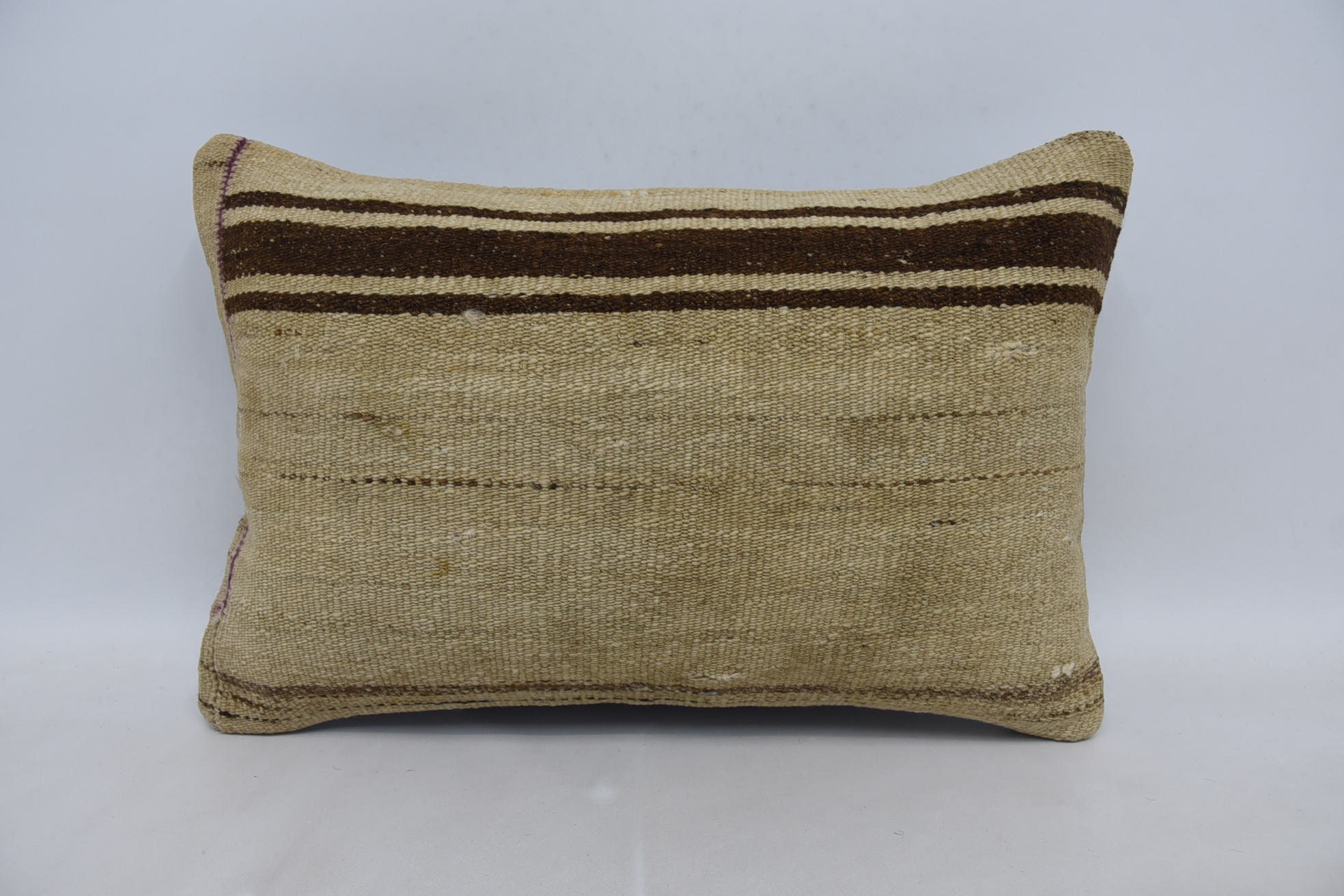 16"x24" Beige Pillow, Kilim Cushion Sham, Kilim Pillow, Ethnical Kilim Rug Pillow, Decorative Bolster Pillow Cover
