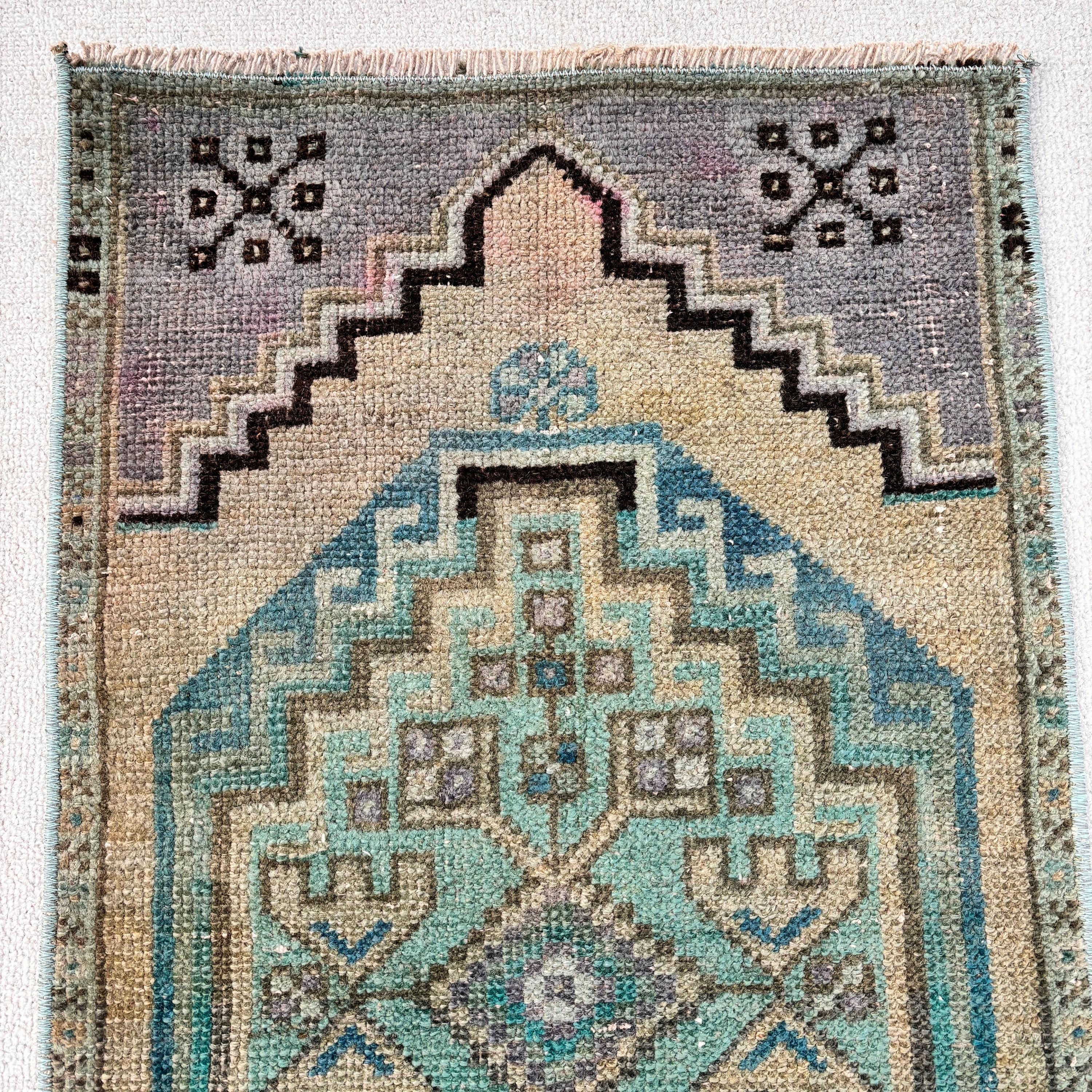 Oushak Halı, Türkiye Halıları, Kapı Paspas Halıları, Banyo Halıları, Yeşil Yün Halı, Vintage Halı, Türk Halıları, 1.5x2.7 ft Küçük Halılar, Düz Dokuma Halılar