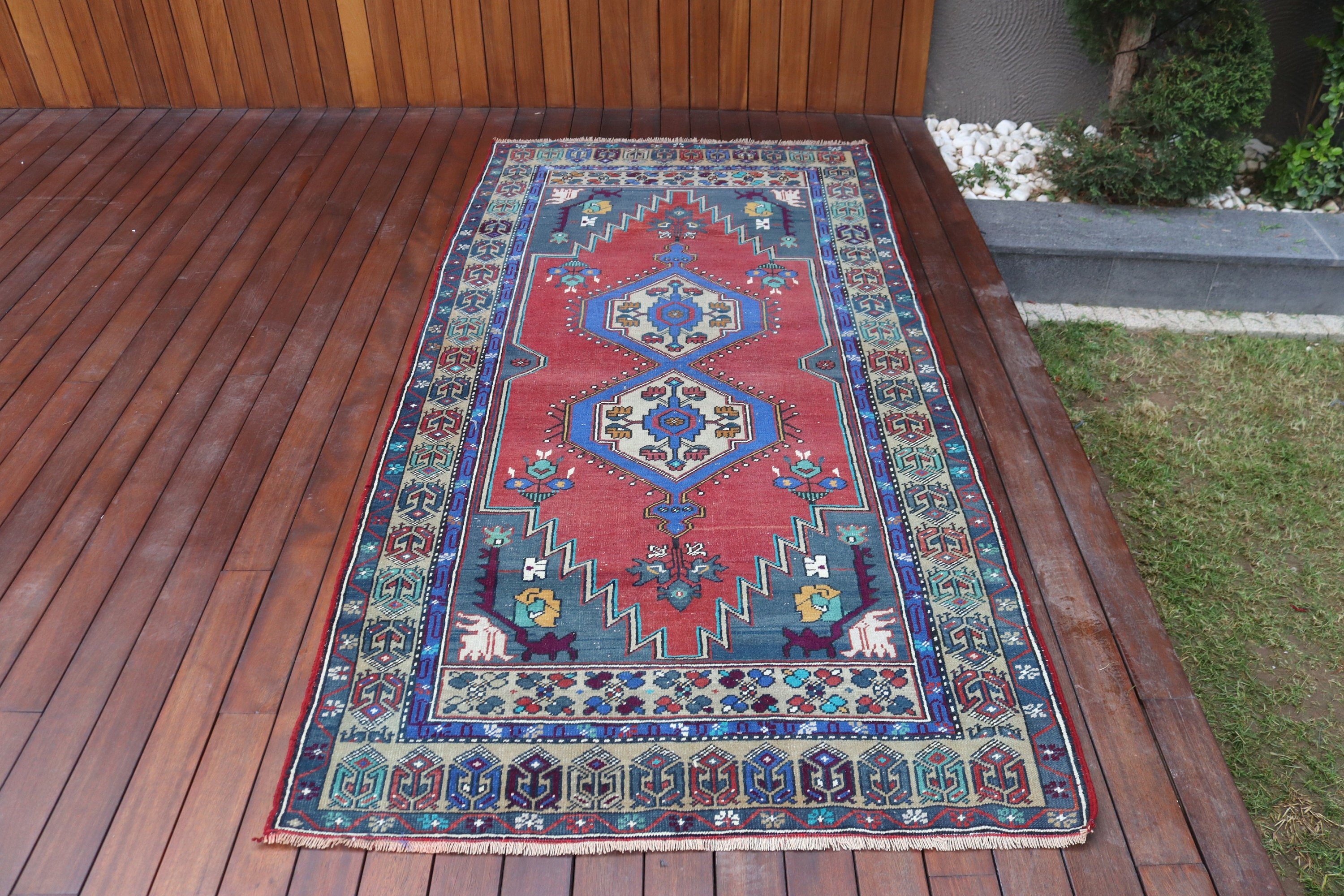 3.8x7.8 ft Alan Halısı, Kırmızı Fas Halısı, Çocuk Odası Halıları, Vintage Halı, Vintage Alan Halıları, Çocuk Odası Halısı, Modern Halı, Yatak Odası Halısı, Türk Halısı