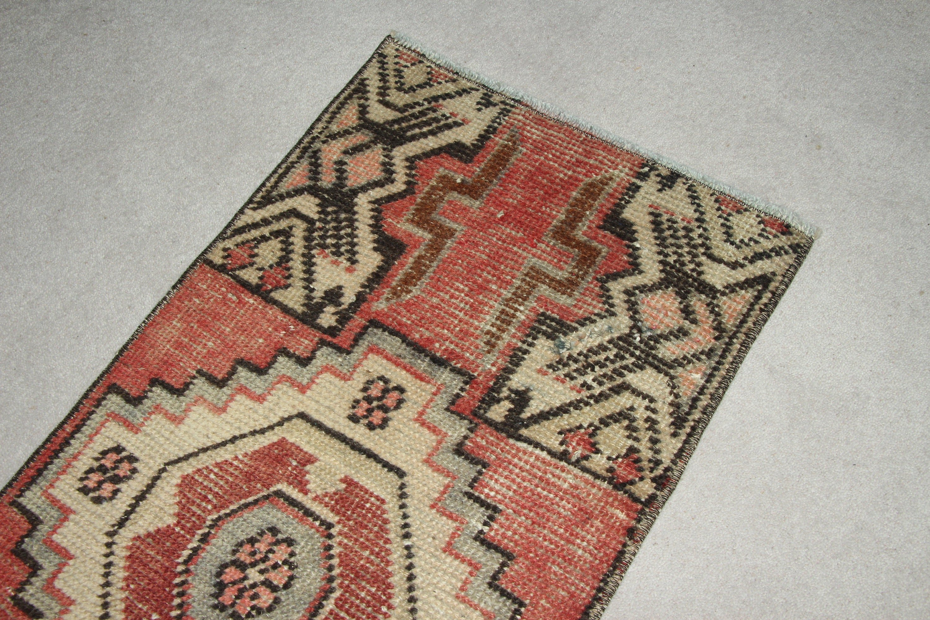 Pembe Ev Dekor Halısı, Mutfak Halısı, Paspas Halıları, Vintage Halı, Sevimli Halılar, Oushak Halıları, 1.3x2.7 ft Küçük Halı, Yatak Odası Halısı, Türk Halısı