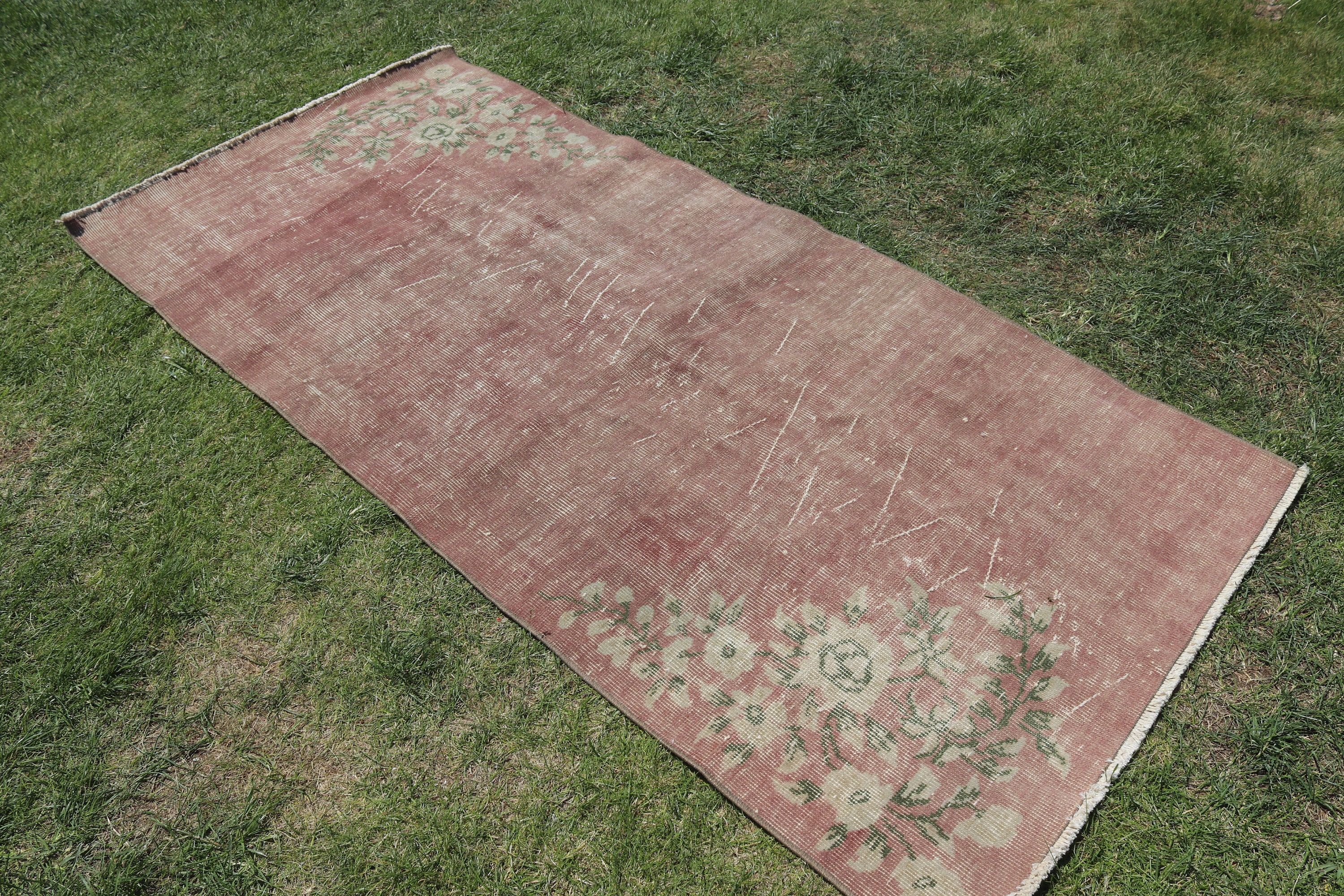 Lüks Halı, 3.1x6.5 ft Aksan Halıları, Kahverengi Yatak Odası Halıları, Türk Halıları, Çocuk Halıları, Vintage Halı, Tribal Halı, Vintage Vurgu Halısı, Yün Halılar