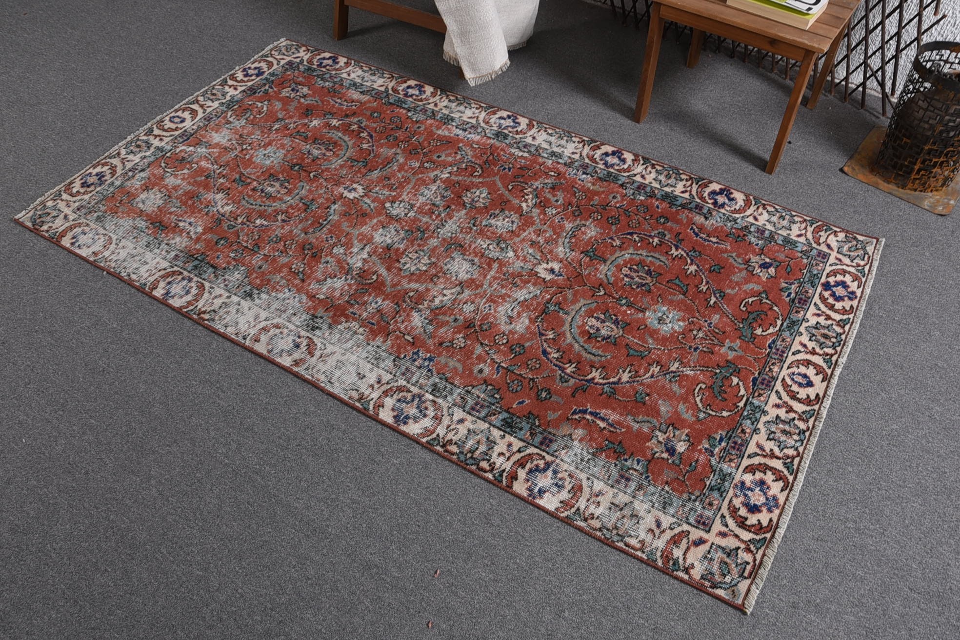 Yatak Odası Halıları, Vintage Halı, 3,5x6,4 ft Accent Halı, Çocuk Halısı, Yer Halısı, Nötr Türk Halıları, Türk Halıları, Giriş Halısı, Yatak Odası Halısı