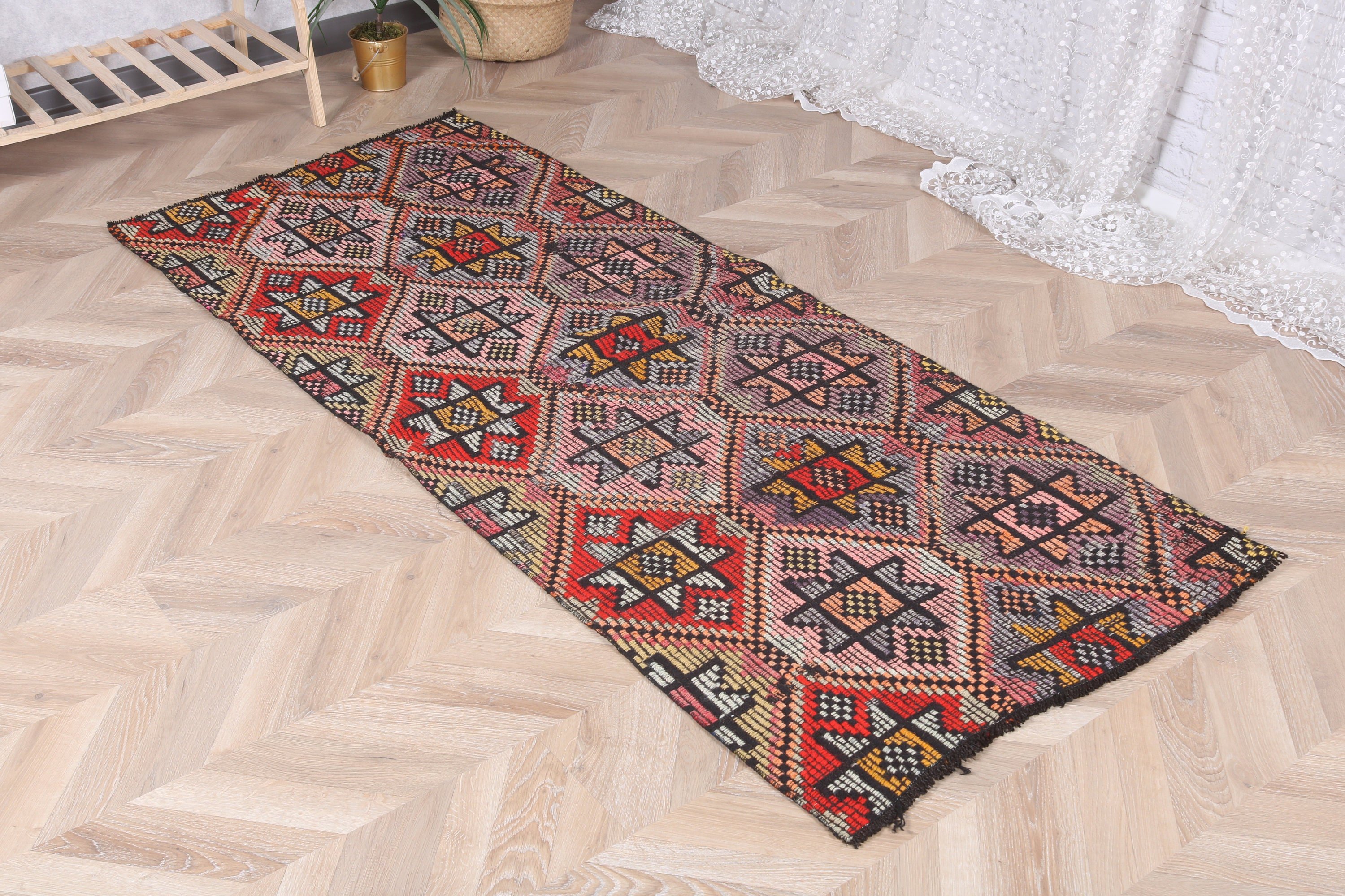 Türk Halıları, Çocuk Halısı, Yer Halısı, 2,7x6,3 ft Vurgu Halısı, Gökkuşağı Oryantal Halıları, Vintage Halılar, Boho Halısı, Geometrik Halılar, Dekoratif Halılar