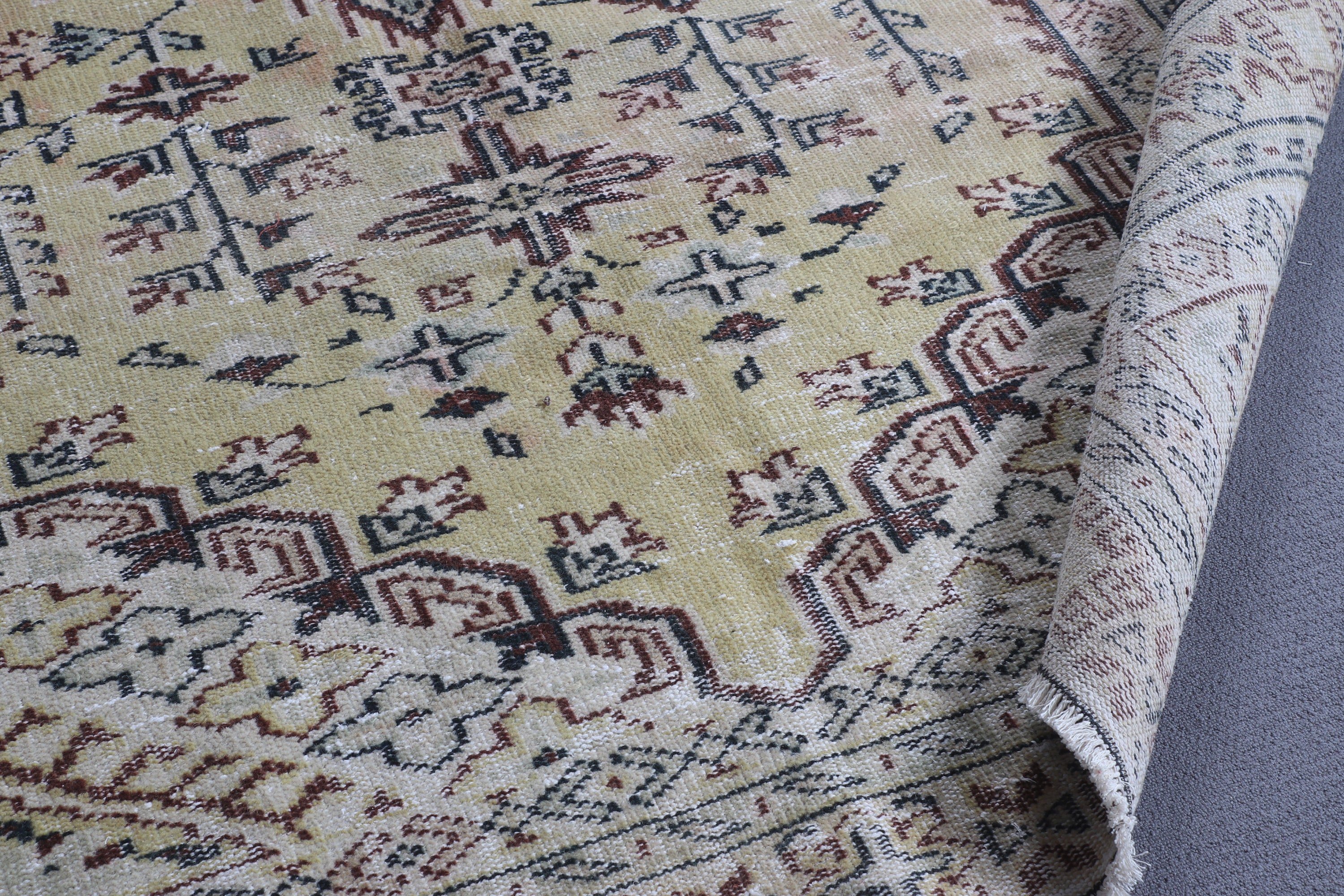 5.6x8.9 ft Büyük Halı, Büyük Oushak Halıları, Büyük Boho Halısı, Vintage Halı, Türk Halıları, Ev Dekor Halıları, Fas Halısı, Kahverengi Fas Halıları