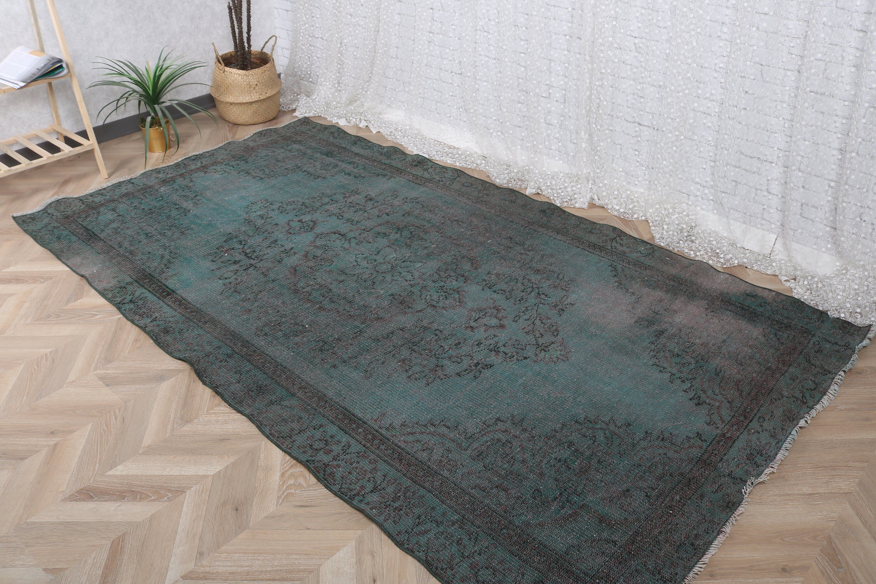 Green Oriental Rugs, Boho Rugs, Vintage Rugs, Salon Rug, Traditional Rugs, 4.8x8.7 ft Large Rugs, Statement Rug, Bedroom Rugs, Turkish Rug