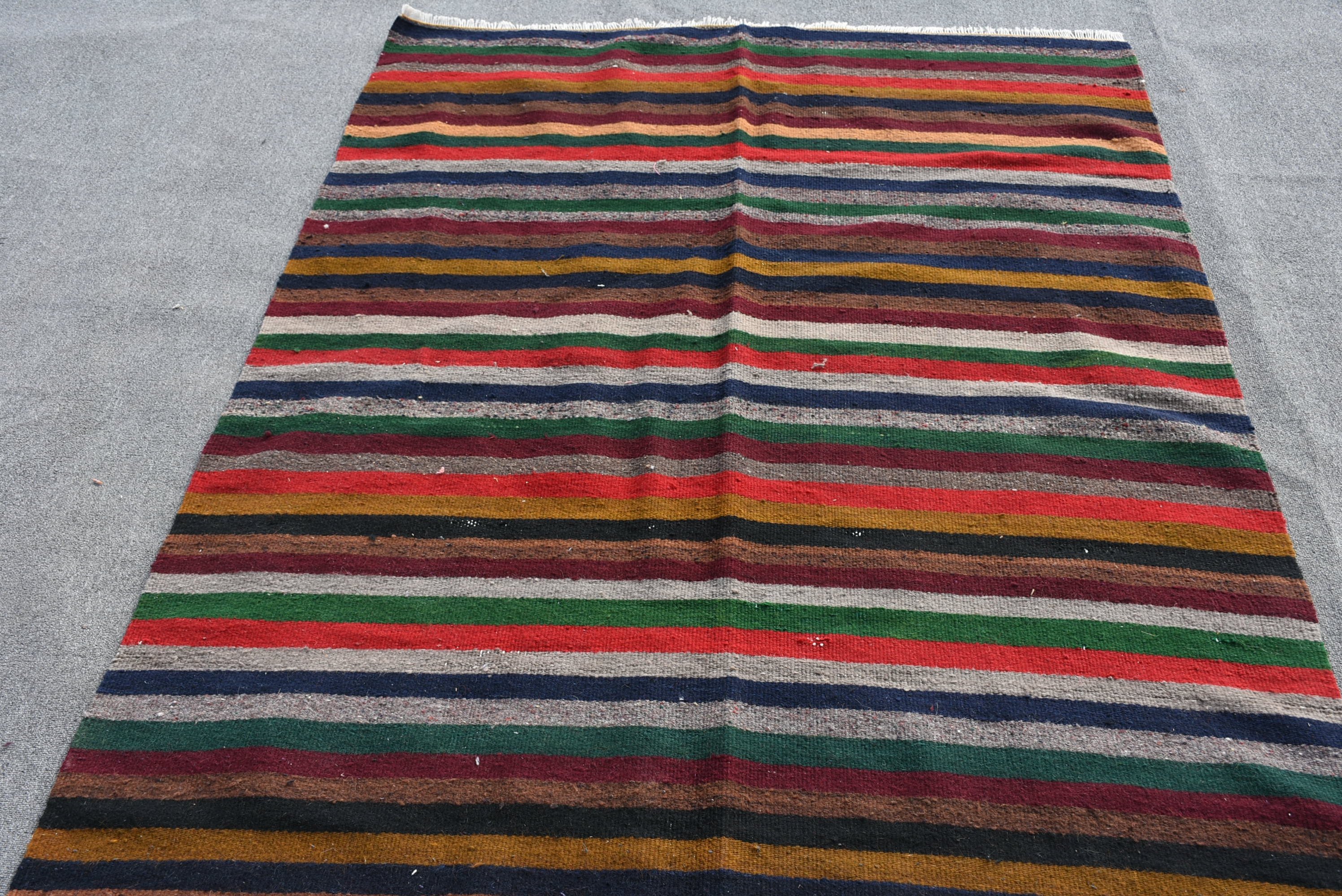 Turkish Rug, Home Decor Rugs, Vintage Rug, Kitchen Rug, Kilim, Corridor Rugs, Rainbow  4.8x13.1 ft Runner Rug, Oushak Rug