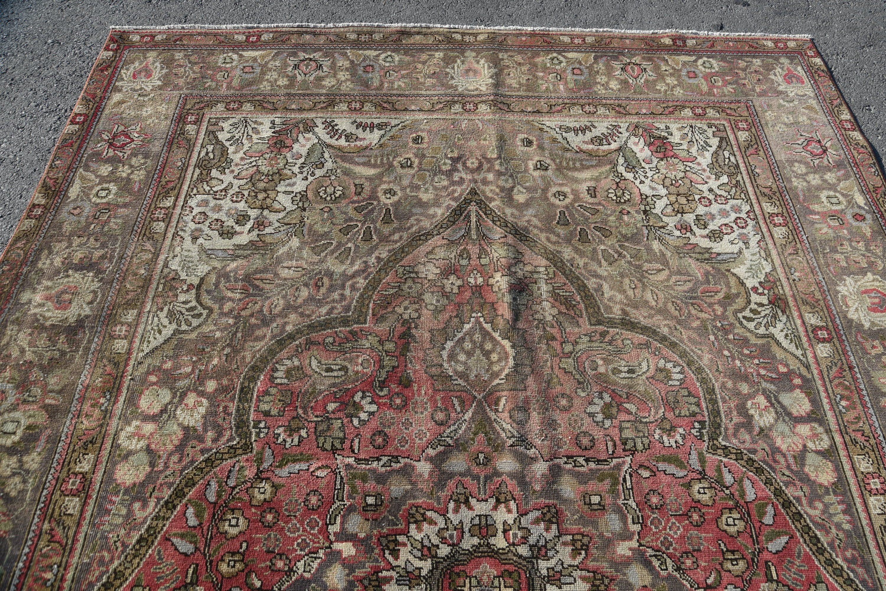 Vintage Halı, Oturma Odası Halısı, Soyut Halı, Yün Halılar, Yemek Odası Halıları, Yer Halıları, Salon Halısı, 7.8x11.4 ft Büyük Boy Halı, Türk Halısı