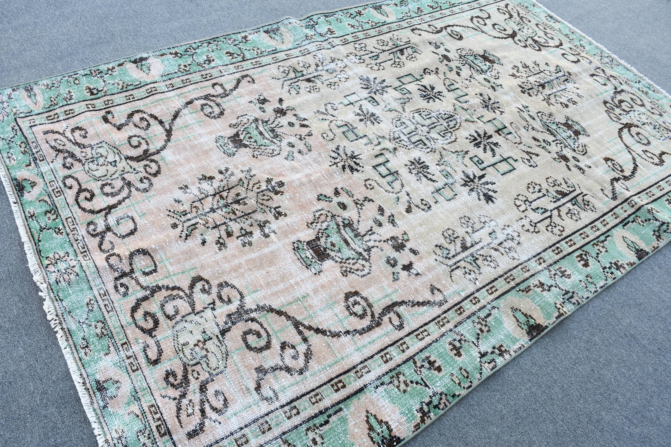 Anatolian Rug, Old Rug, Vintage Rug, 5.5x8.7 ft Large Rugs, Bedroom Rug, Brown Wool Rugs, Art Rug, Turkish Rugs, Moroccan Rug, Salon Rugs