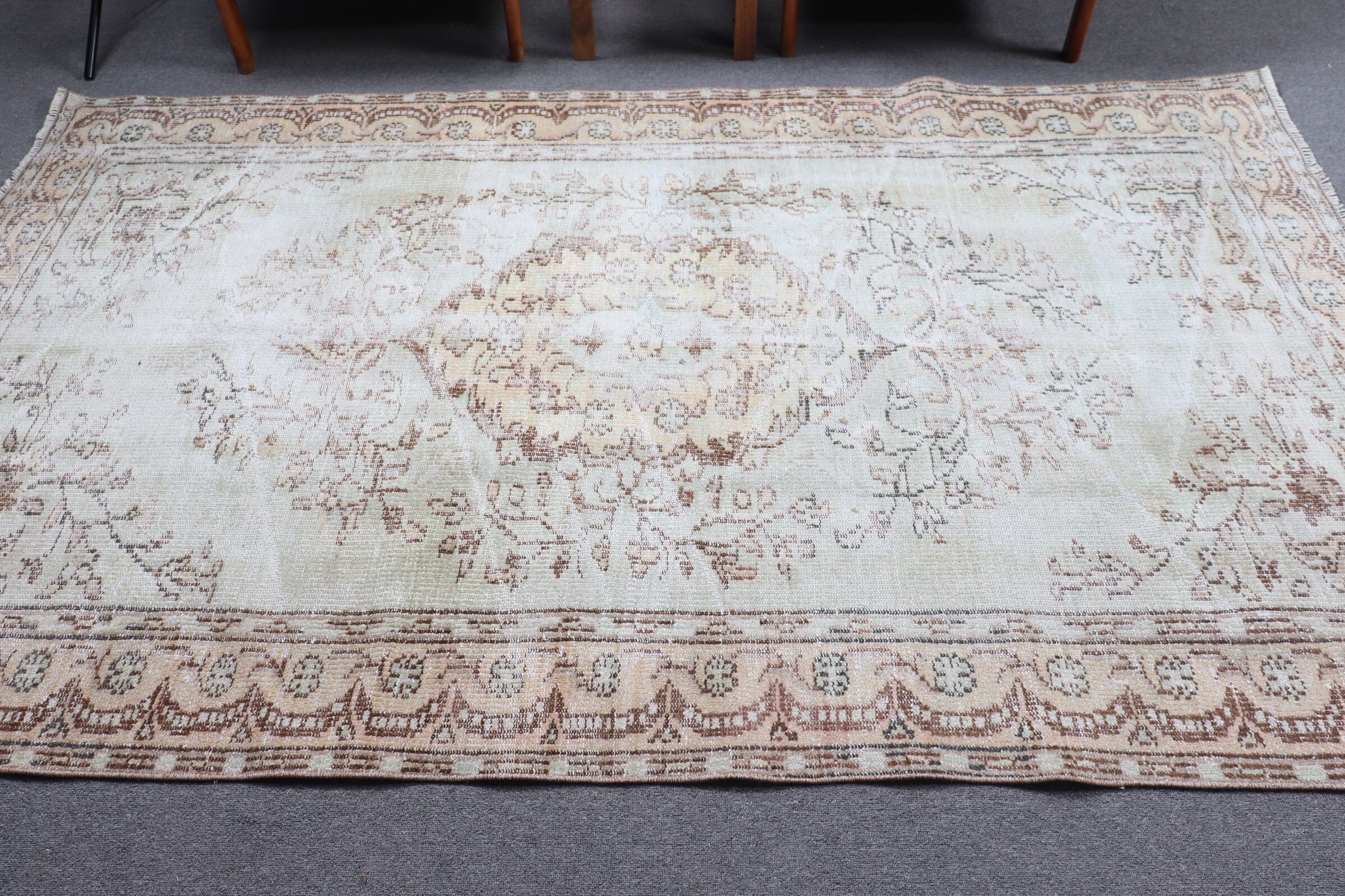 Living Room Rugs, Antique Rugs, Floor Rugs, Vintage Rug, 5.4x8.6 ft Large Rug, Dining Room Rugs, Beige Bedroom Rugs, Turkish Rug, Retro Rug