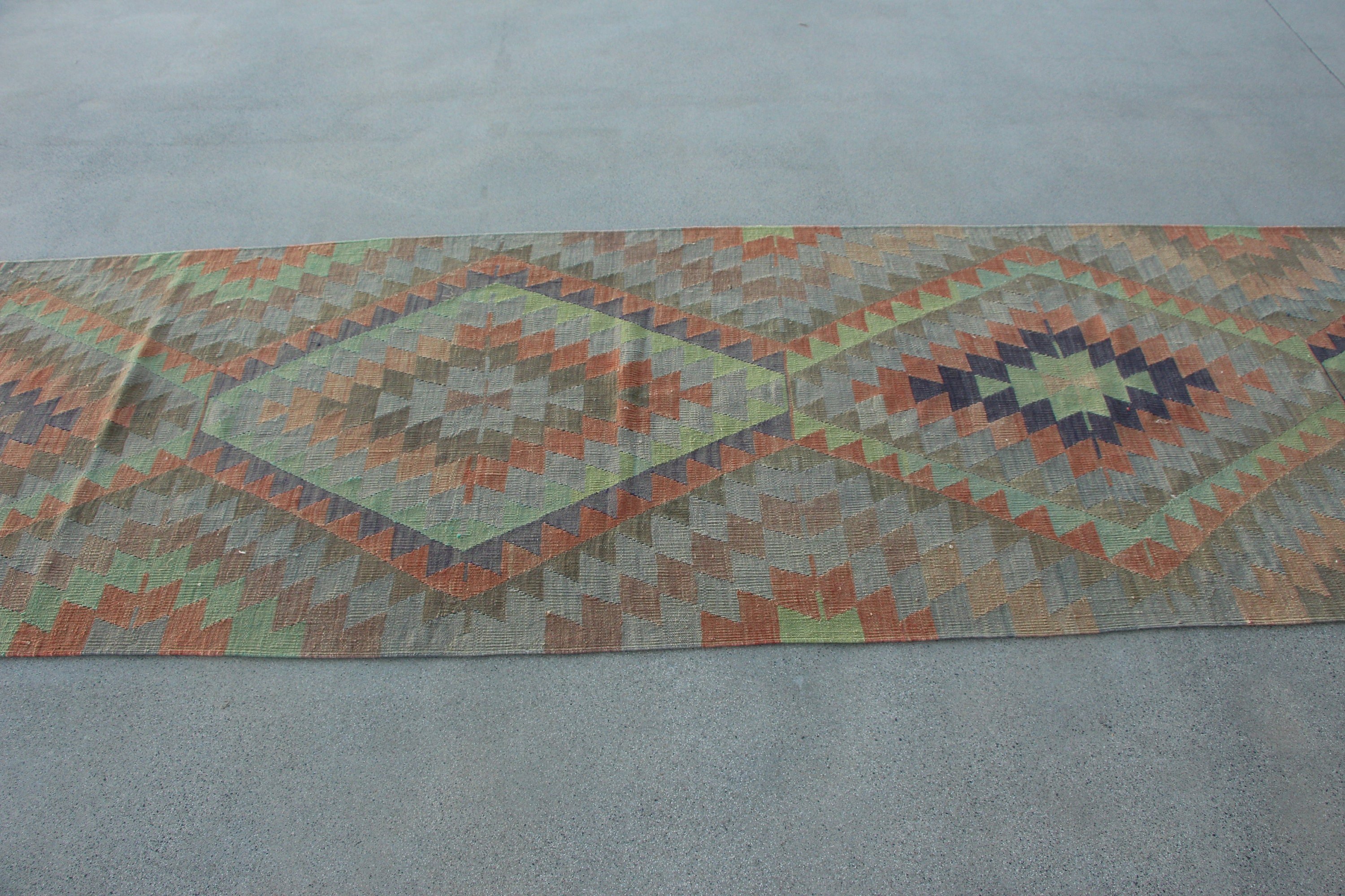 Mutfak Halıları, Kilim, 3.1x11.1 ft Yolluk Halı, Türk Halıları, Vintage Halı, Gökkuşağı Oryantal Halıları, Anadolu Halıları, Merdiven Halıları, Yün Halılar