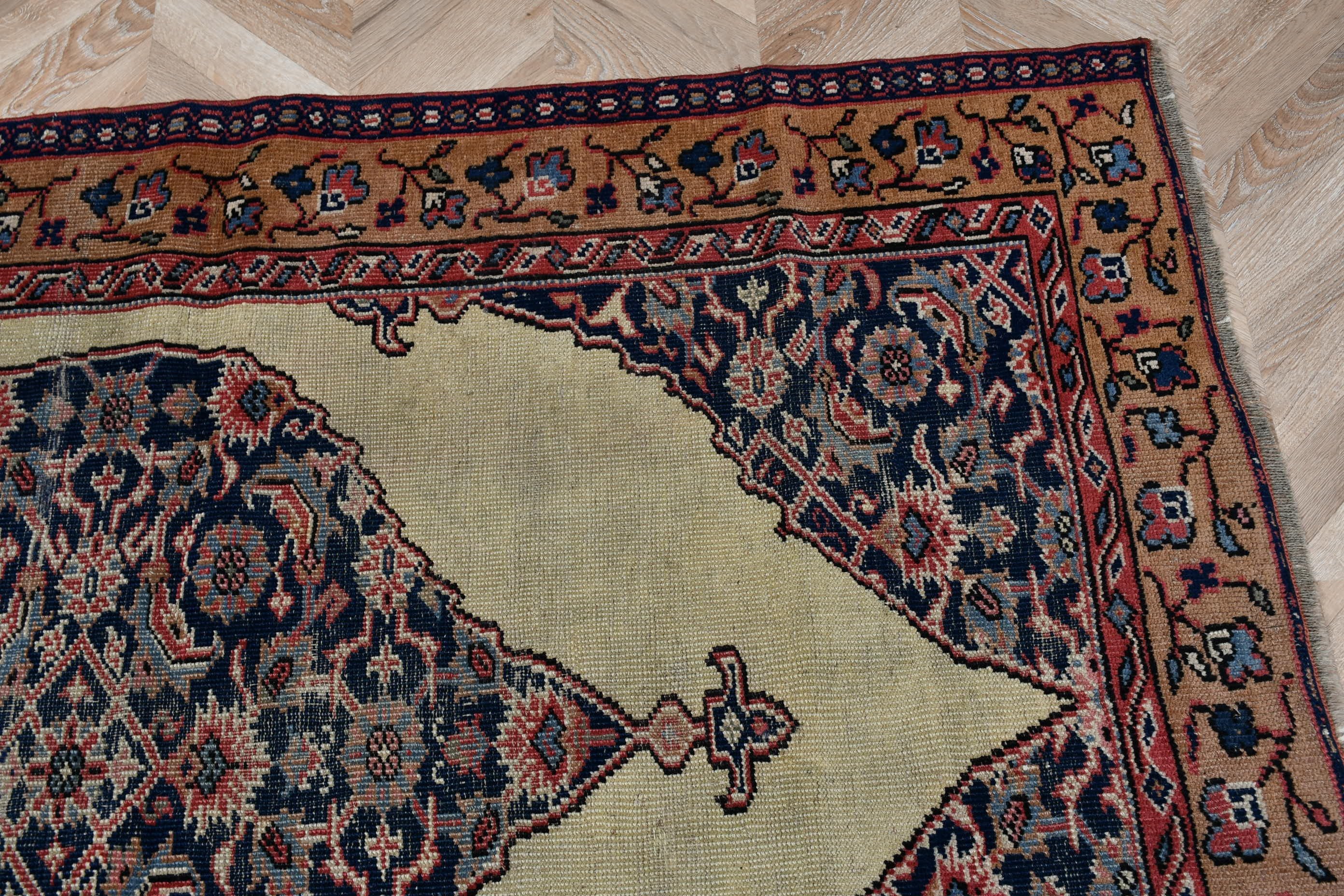 Yün Halı, Vintage Halı, Türk Halıları, Mavi 4.1x6.1 ft Alan Halısı, Yemek Odası Halıları, Alan Halıları, Ev Dekorasyonu Halısı, Düğün Halıları