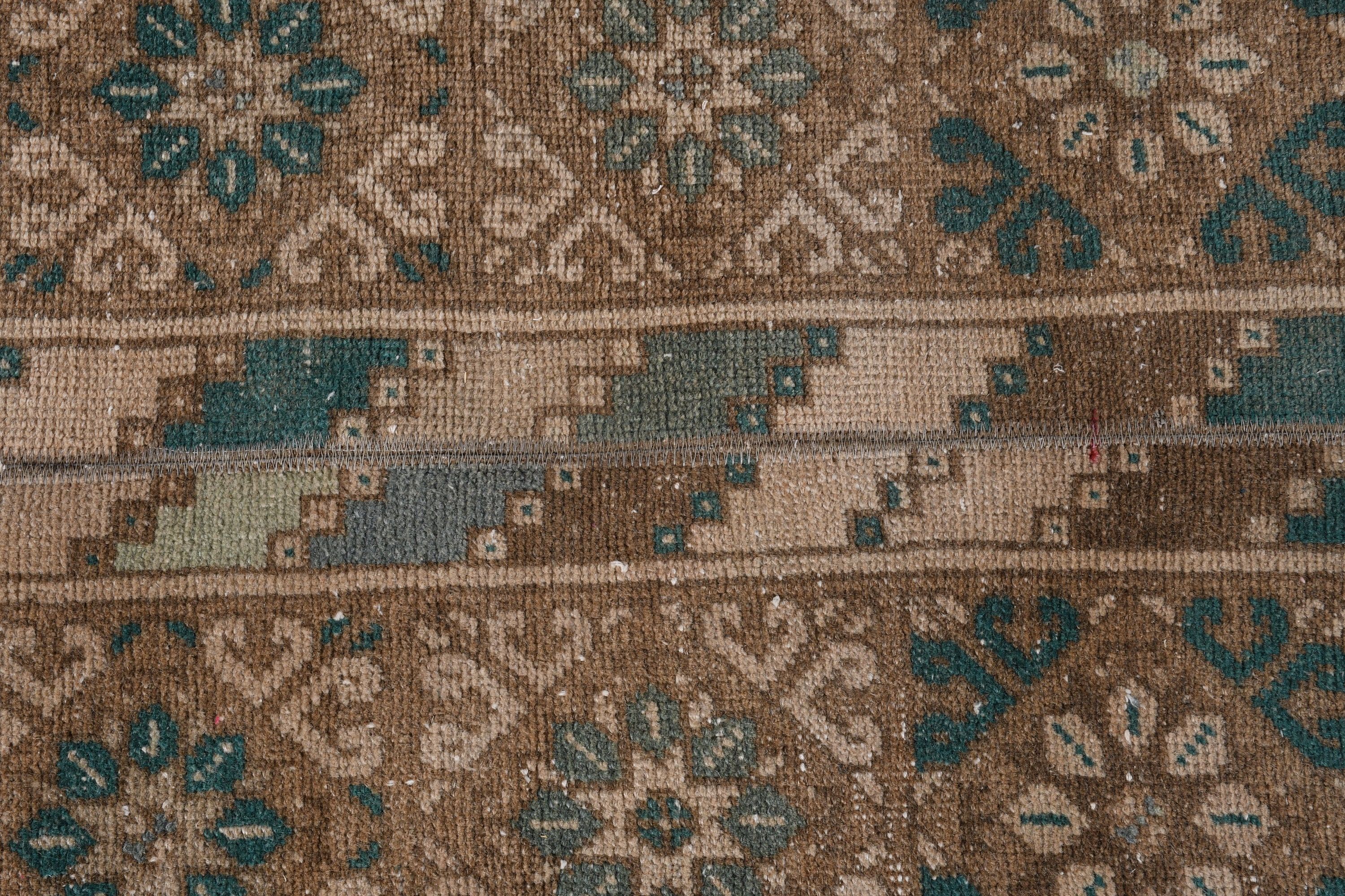 Home Decor Rugs, Turkish Rug, Ethnic Rugs, Stair Rug, 1.9x13.1 ft Runner Rugs, Brown Floor Rugs, Cool Rugs, Rugs for Stair, Vintage Rugs