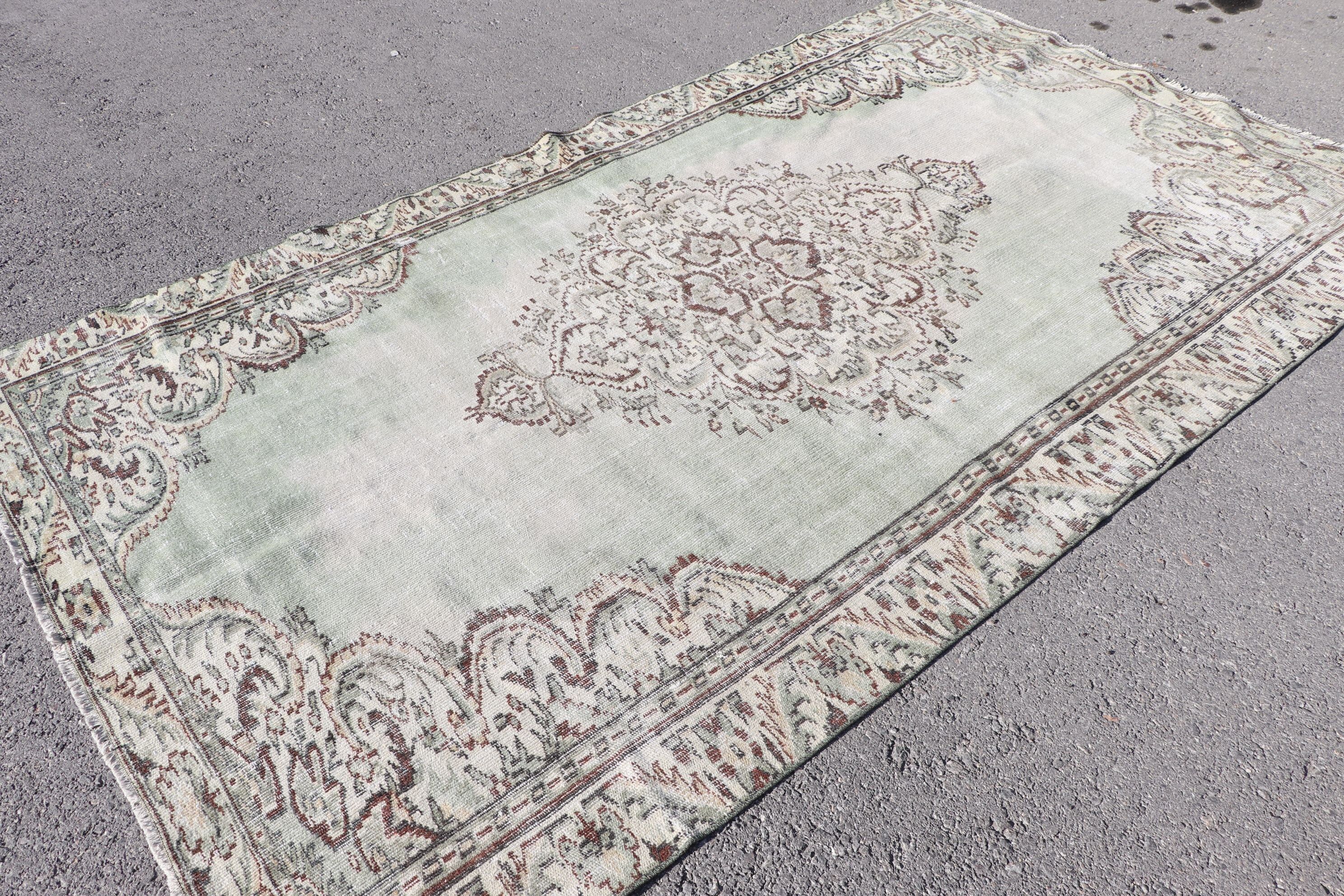 Salon Halısı, Soğuk Halı, 5.3x8.8 ft Büyük Halı, Yeşil Oushak Halısı, Türk Halıları, Yemek Odası Halısı, Vintage Halı, Yer Halısı, Yatak Odası Halıları