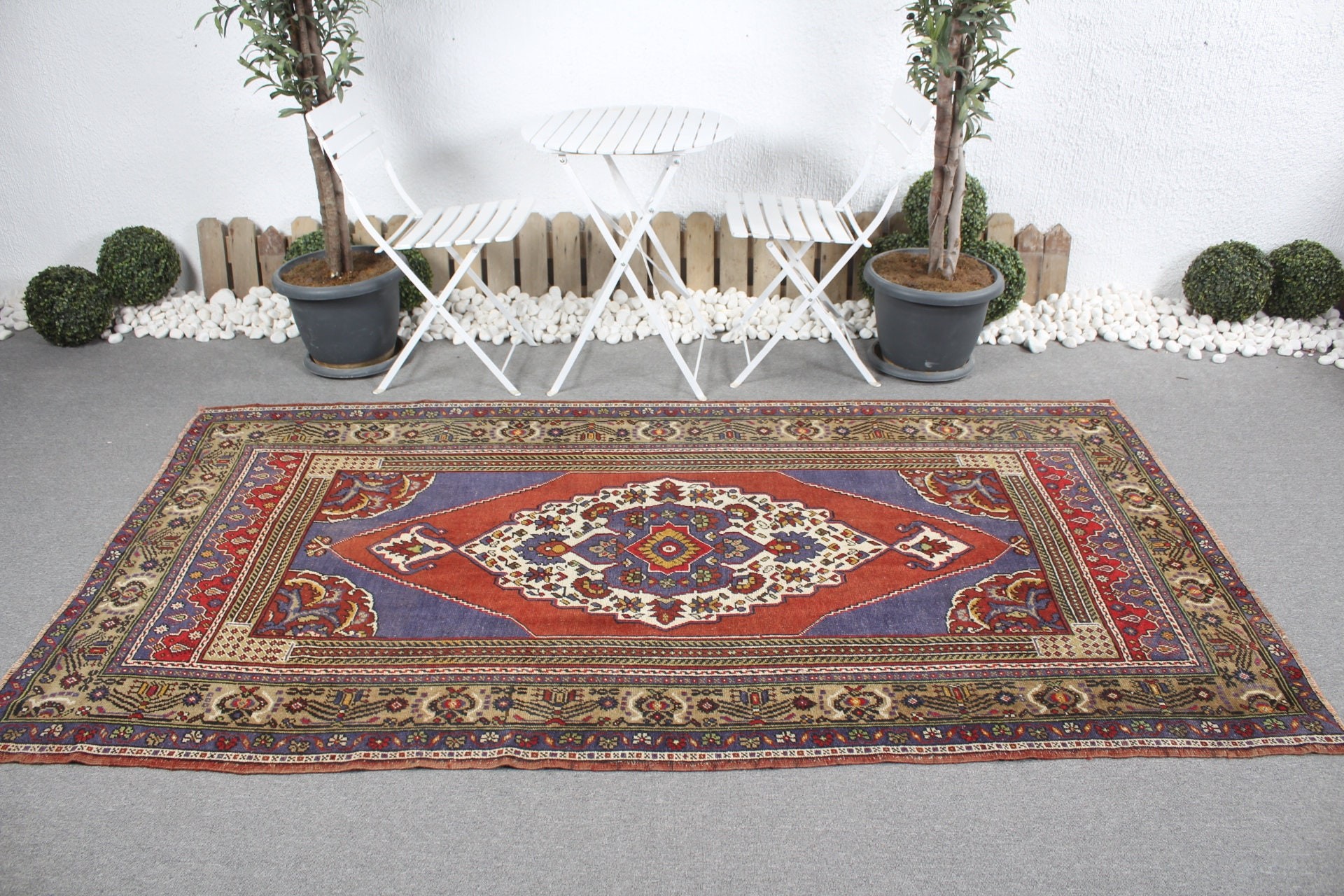 Vintage Halılar, Yemek Odası Halısı, Yün Halılar, Salon Halısı, Oushak Halısı, Yatak Odası Halıları, Kırmızı 4.8x8.4 ft Büyük Halı, Türk Halısı