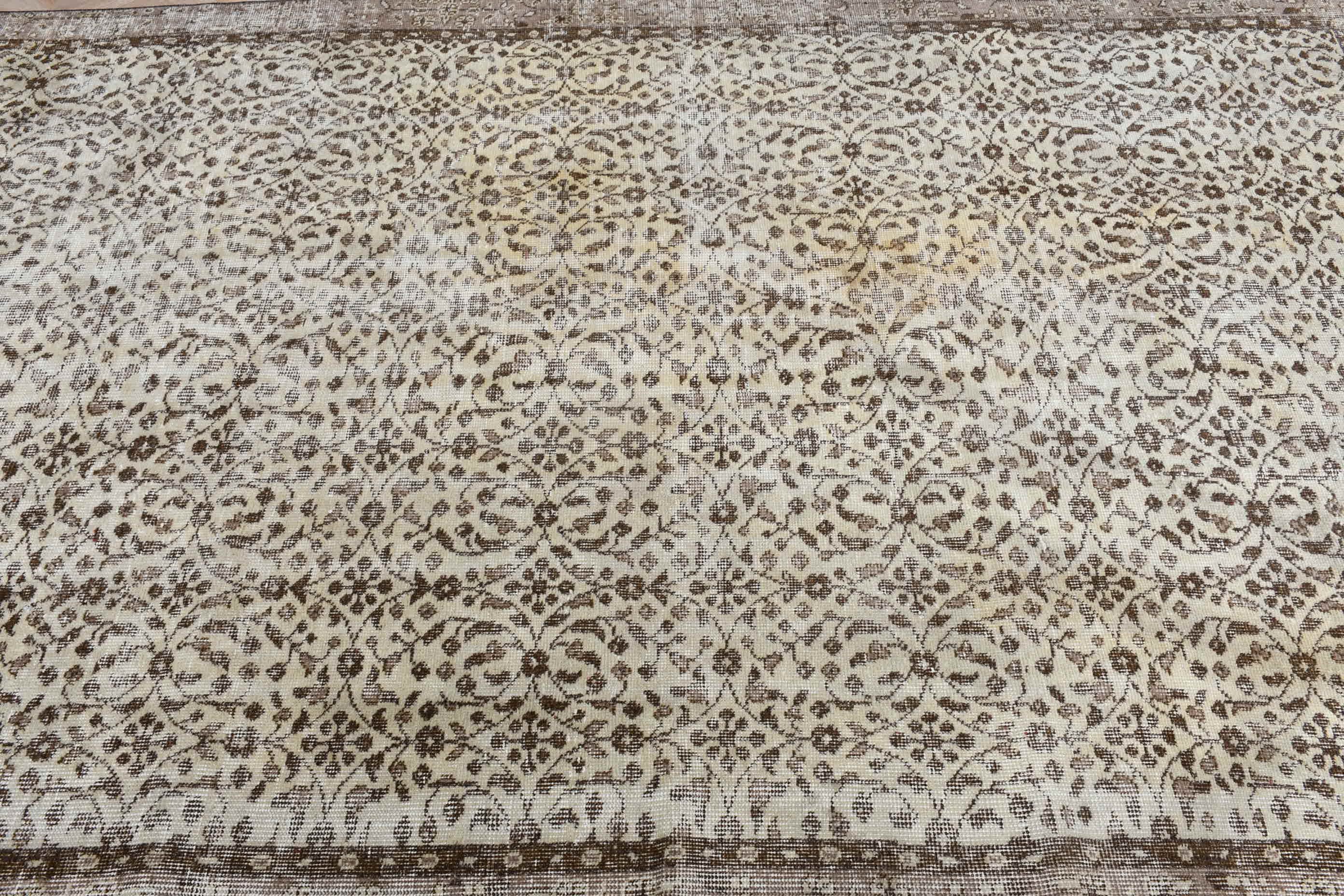 Etnik Halılar, Vintage Halılar, Havalı Halı, Yemek Odası Halıları, Oturma Odası Halıları, Türk Halısı, Bej 5.6x9 ft Büyük Halı