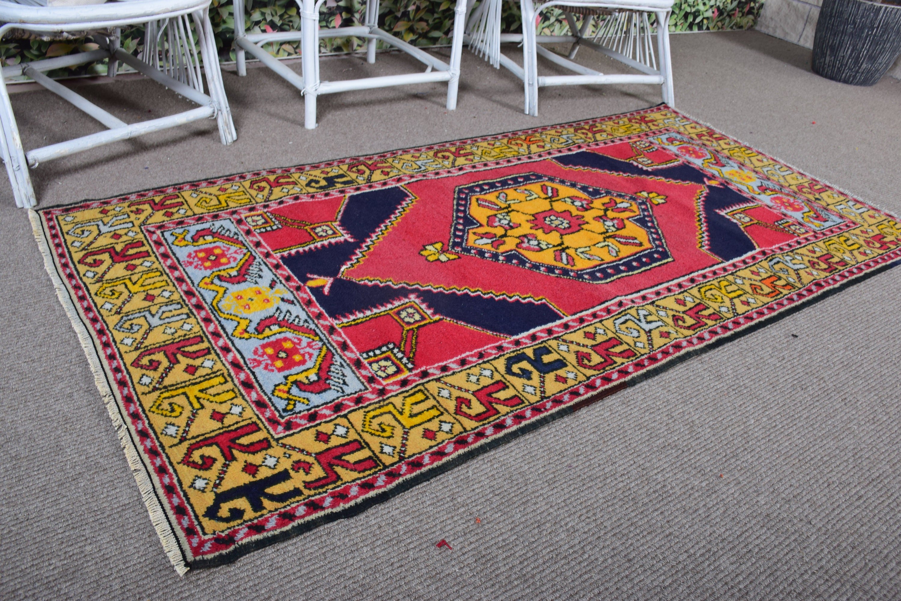 Vintage Rugs, Red Oriental Rugs, Oriental Rug, Turkish Rug, Modern Rug, 3.3x6.5 ft Accent Rugs, Boho Accent Rug, Rugs for Vintage Accent